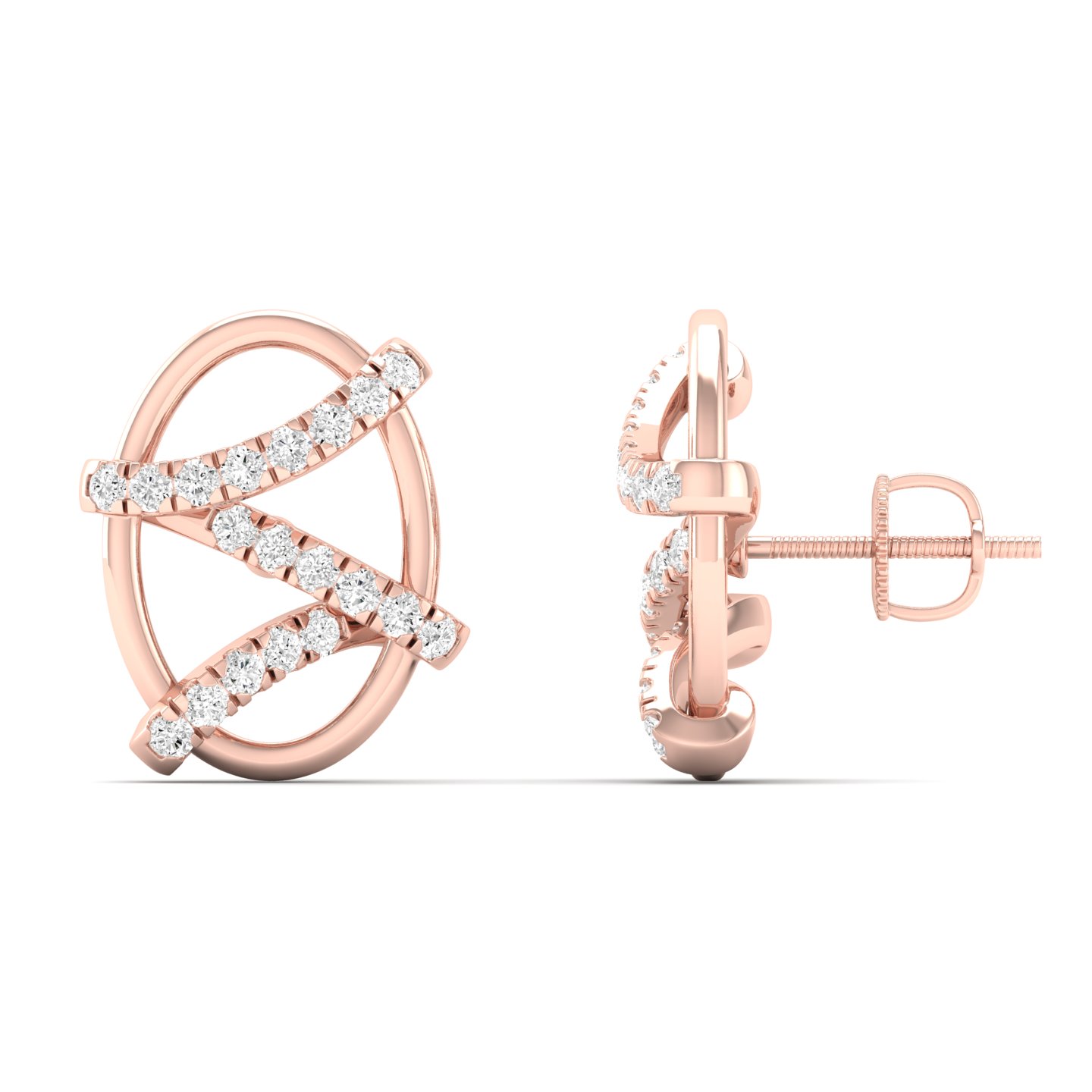 1/5 Cts. Zigzag Fashion Earring