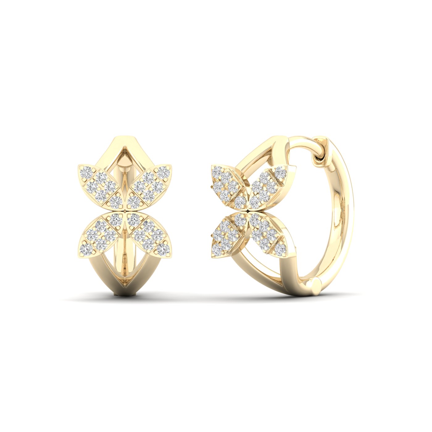 1/4 Cts. Floral Fashion Earring