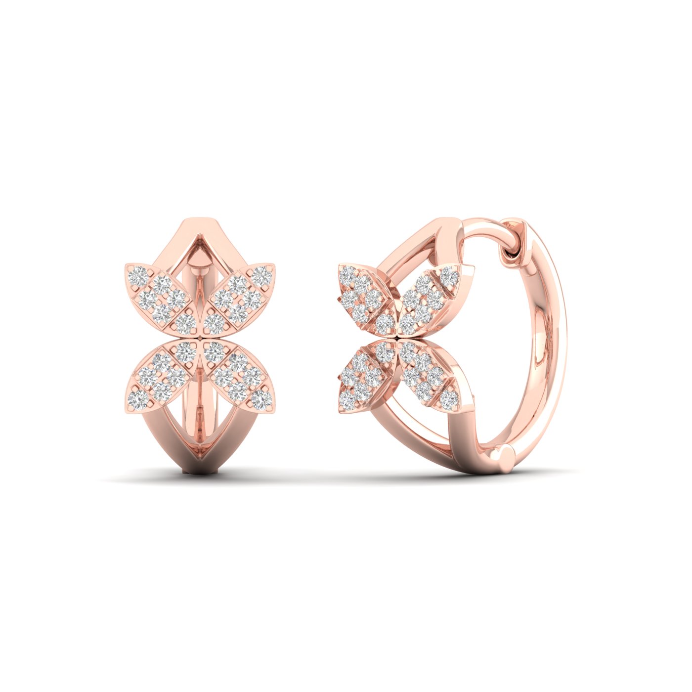 1/4 Cts. Floral Fashion Earring