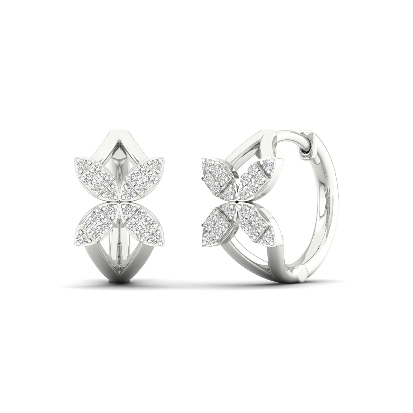 1/4 Cts. Floral Fashion Earring