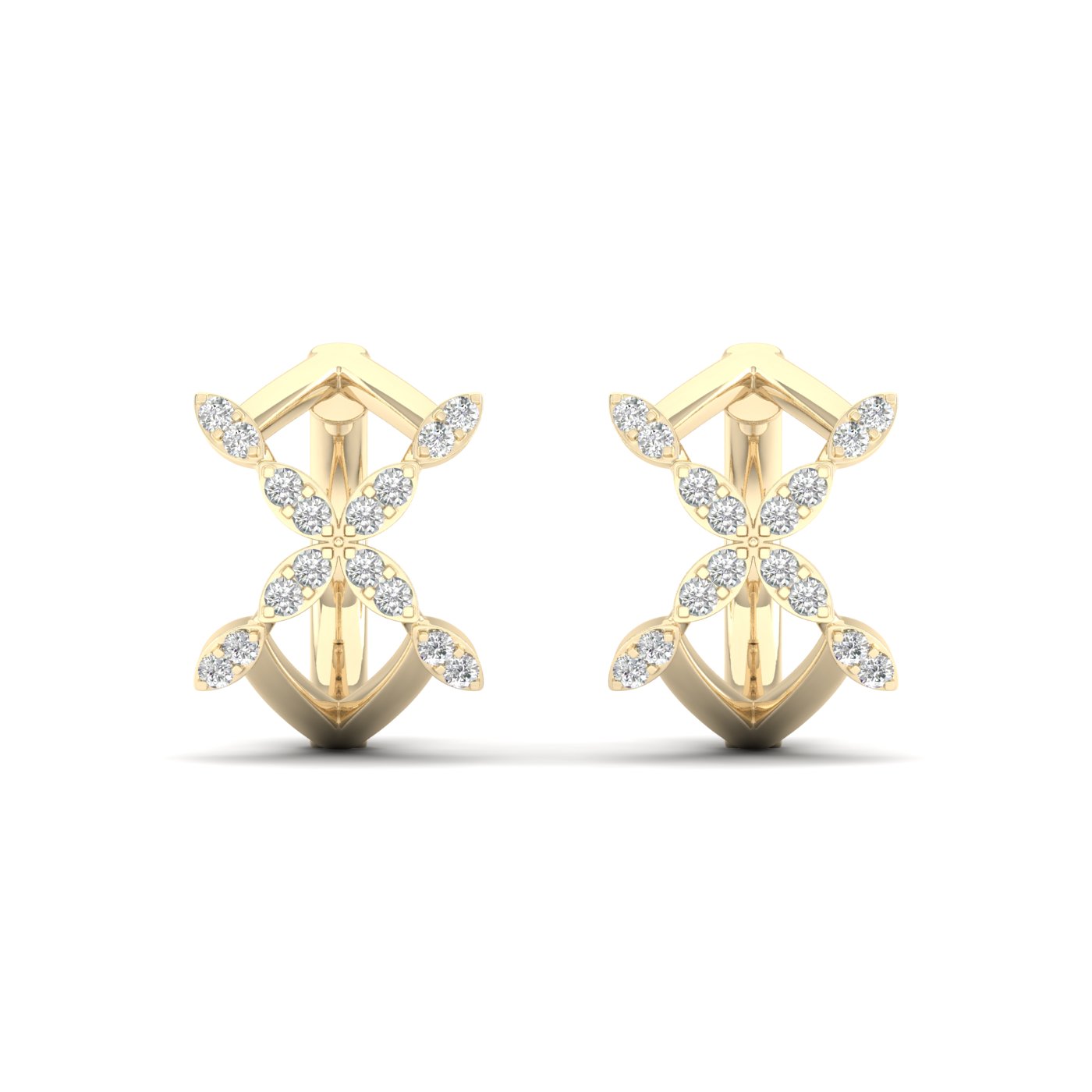 1/5 Cts. Cluster Cross Fashion Earring