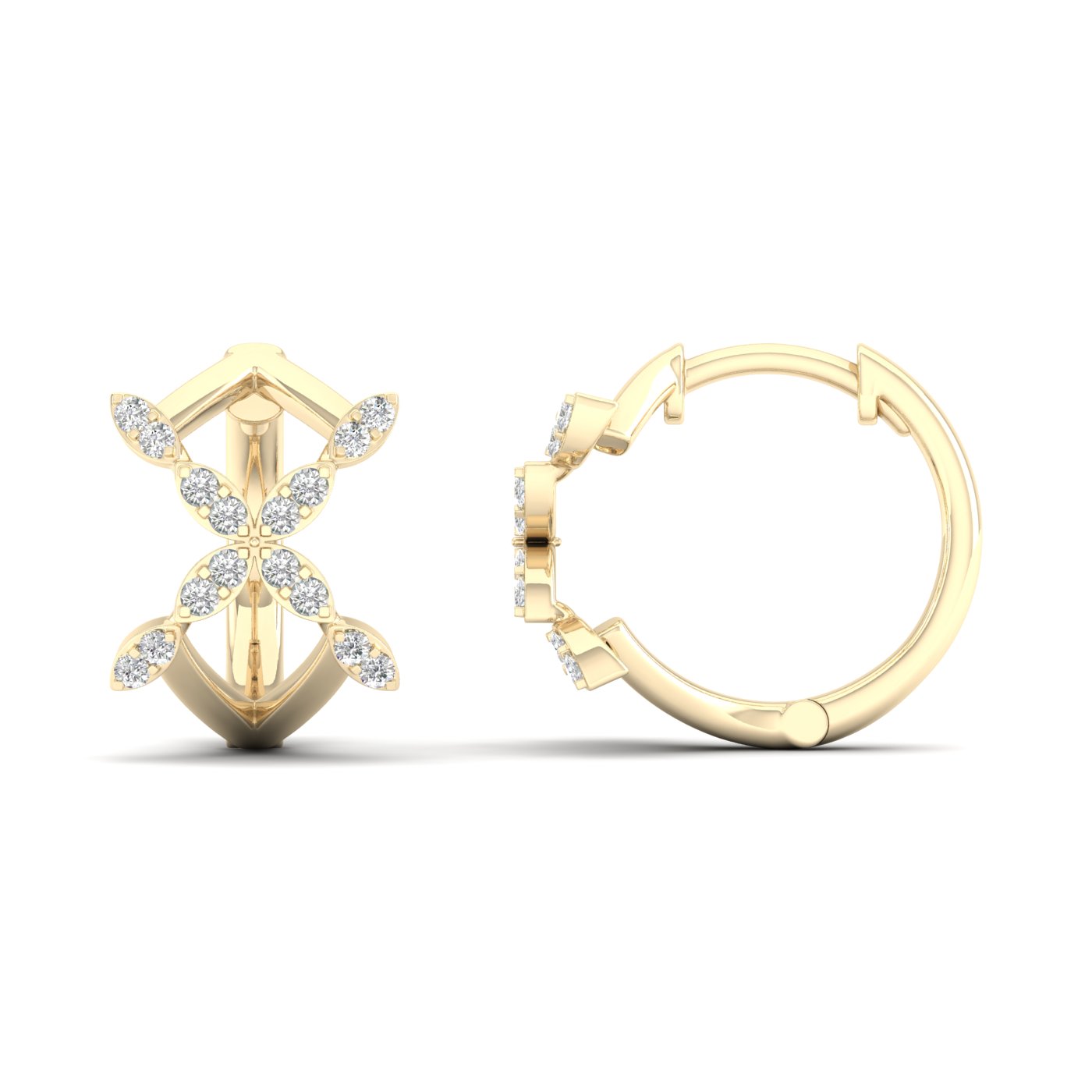 1/5 Cts. Cluster Cross Fashion Earring