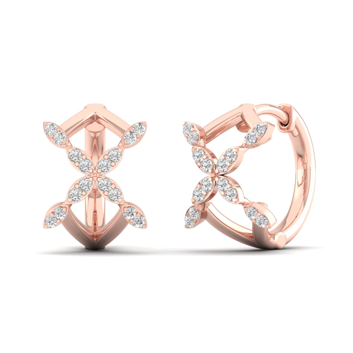 1/5 Cts. Cluster Cross Fashion Earring