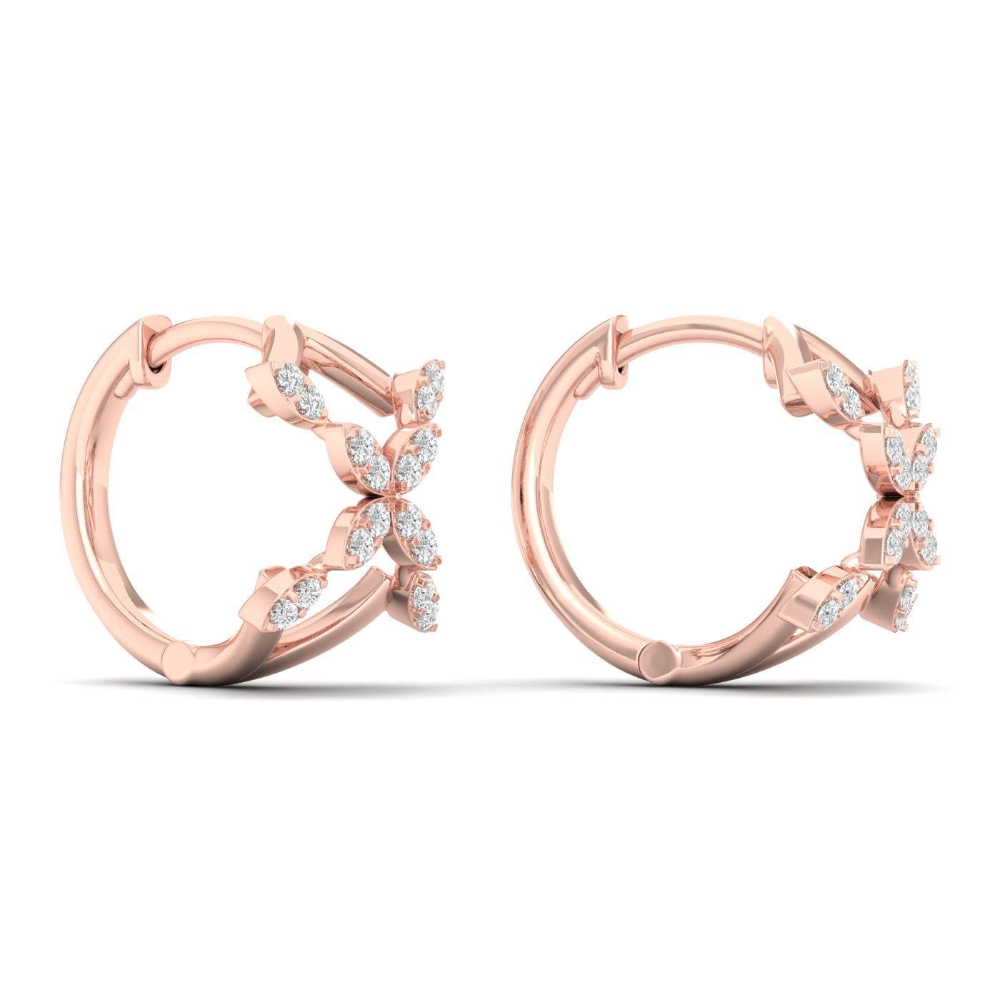 1/5 Cts. Cluster Cross Fashion Earring