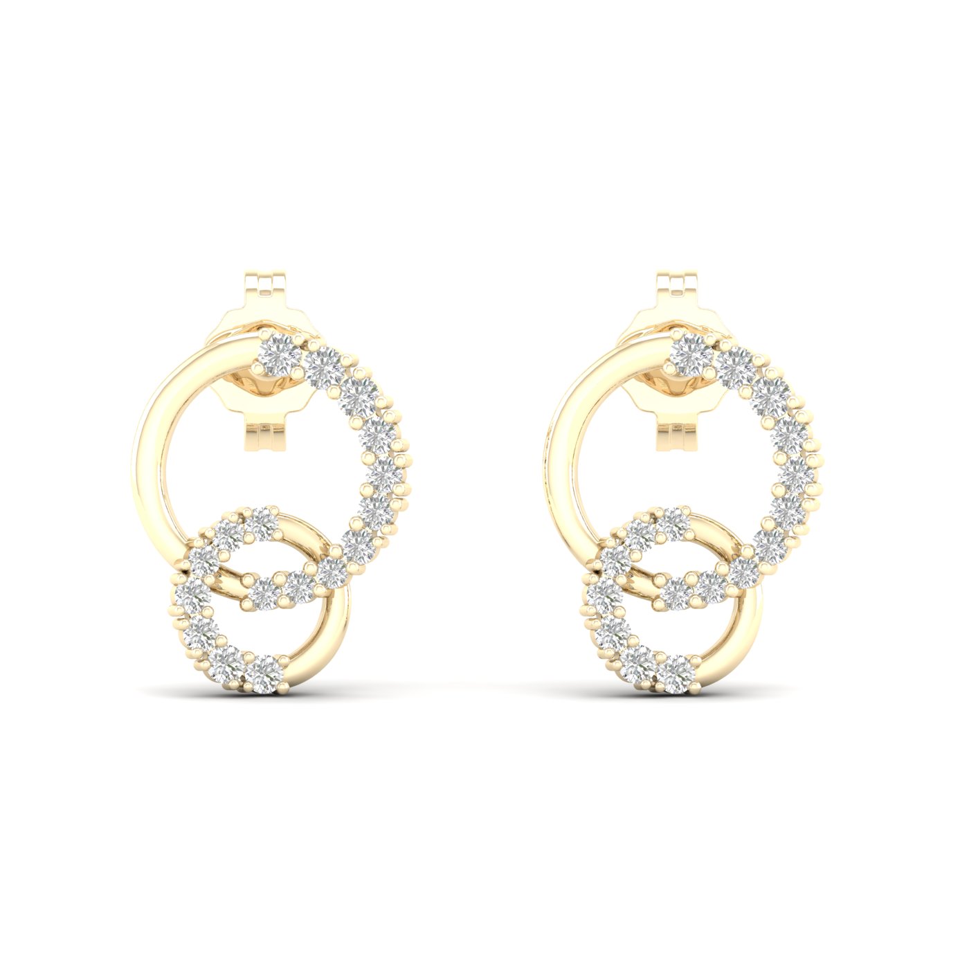 1/4 Cts. Double Circle Fashion Earring