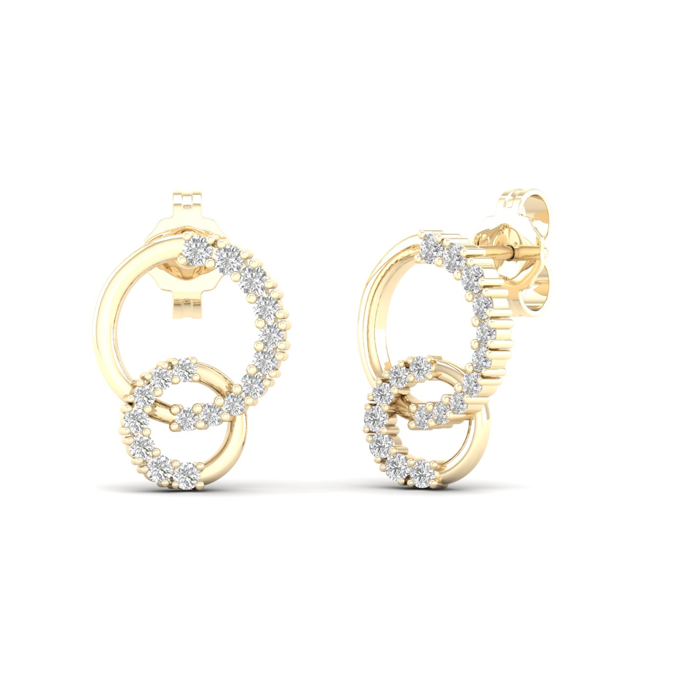 1/4 Cts. Double Circle Fashion Earring
