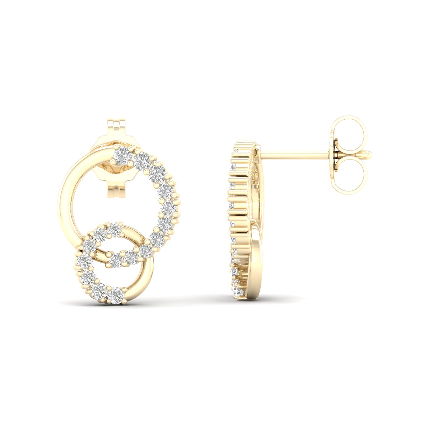 1/4 Cts. Double Circle Fashion Earring