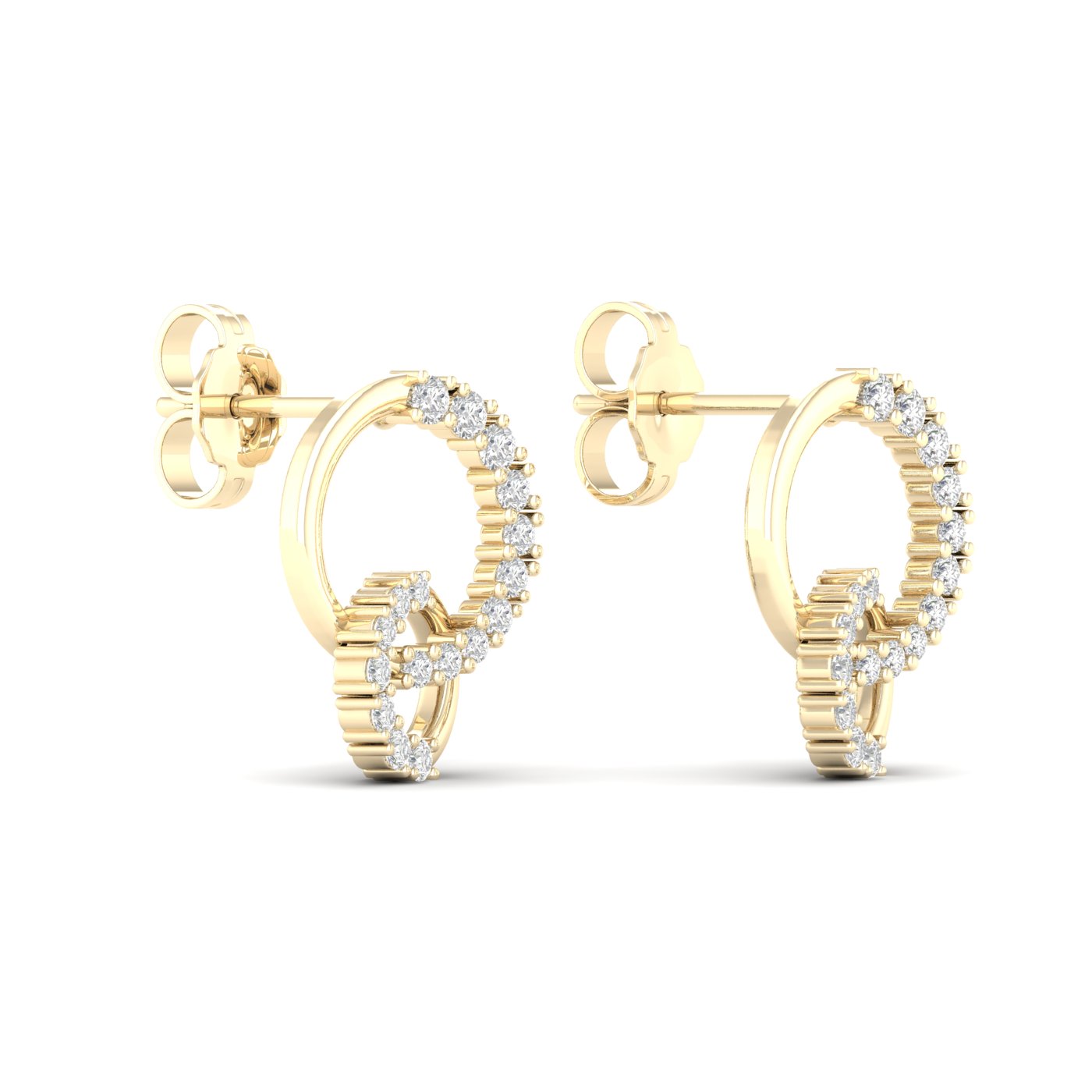1/4 Cts. Double Circle Fashion Earring