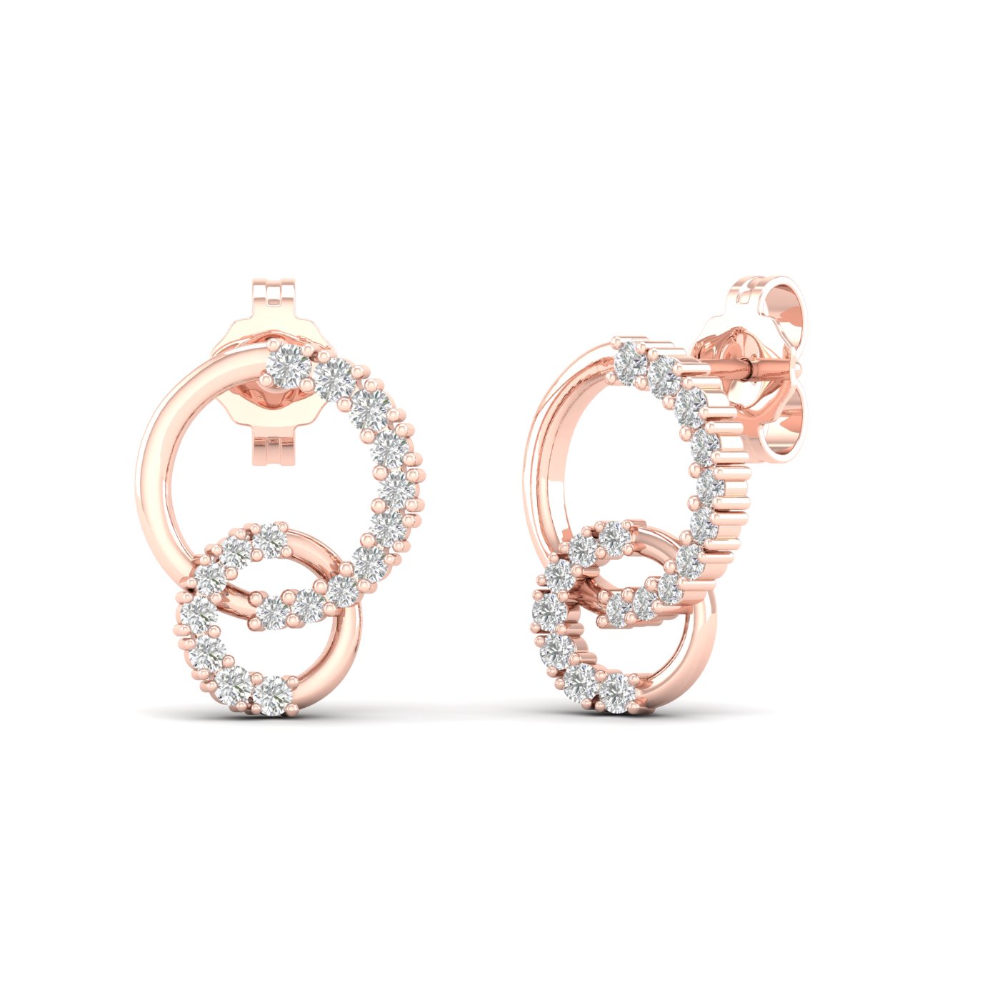 1/4 Cts. Double Circle Fashion Earring