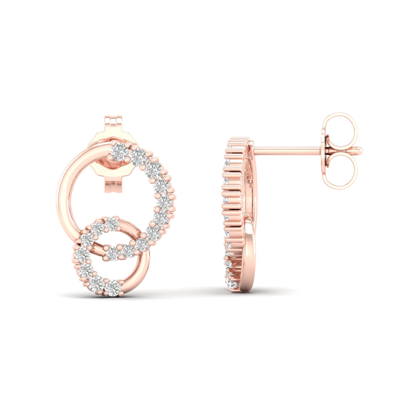 1/4 Cts. Double Circle Fashion Earring