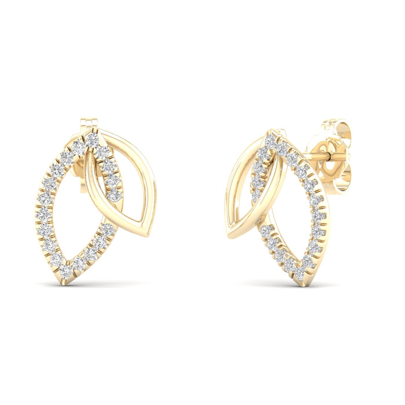 1/5 Cts. Double Leaf Fashion Earring