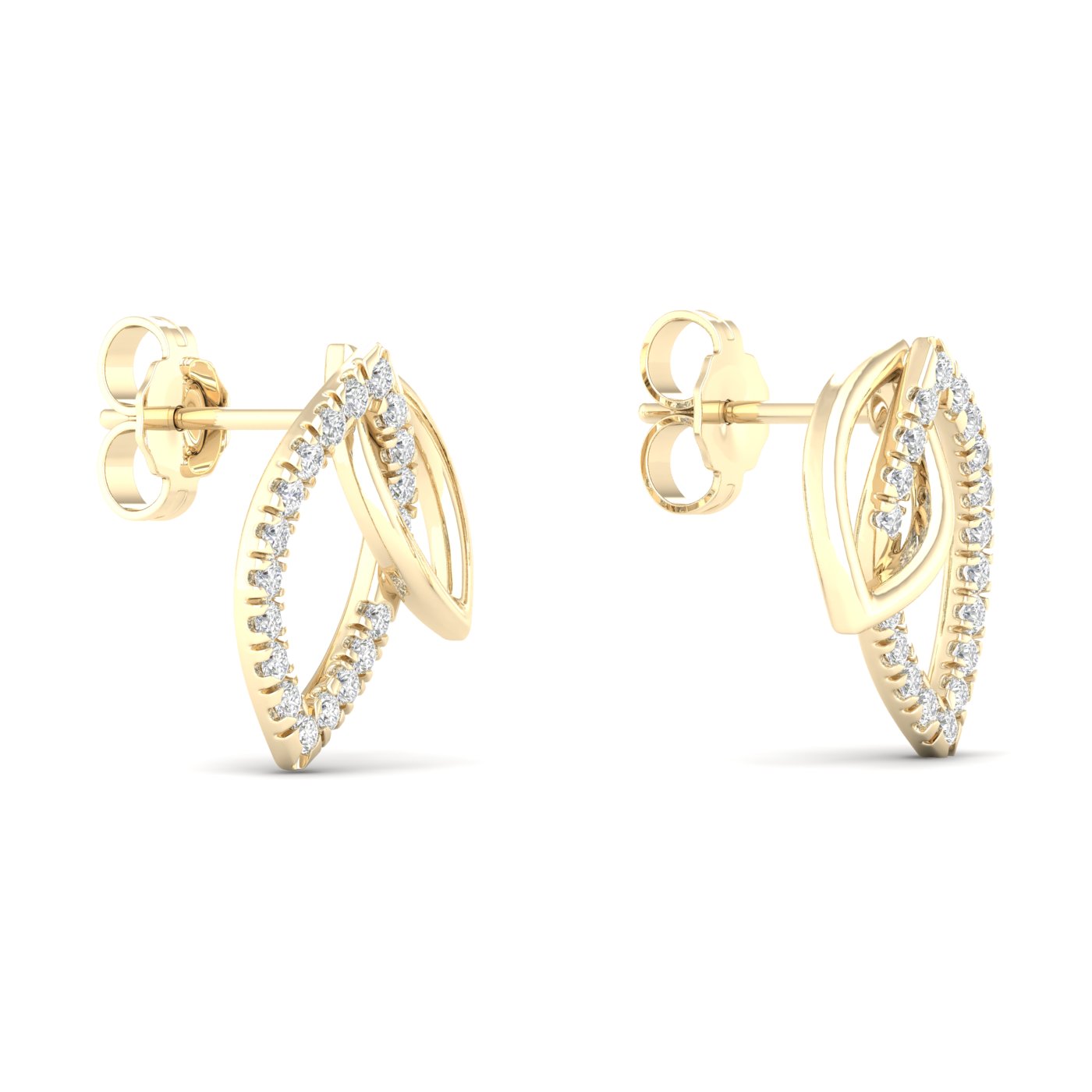 1/5 Cts. Double Leaf Fashion Earring