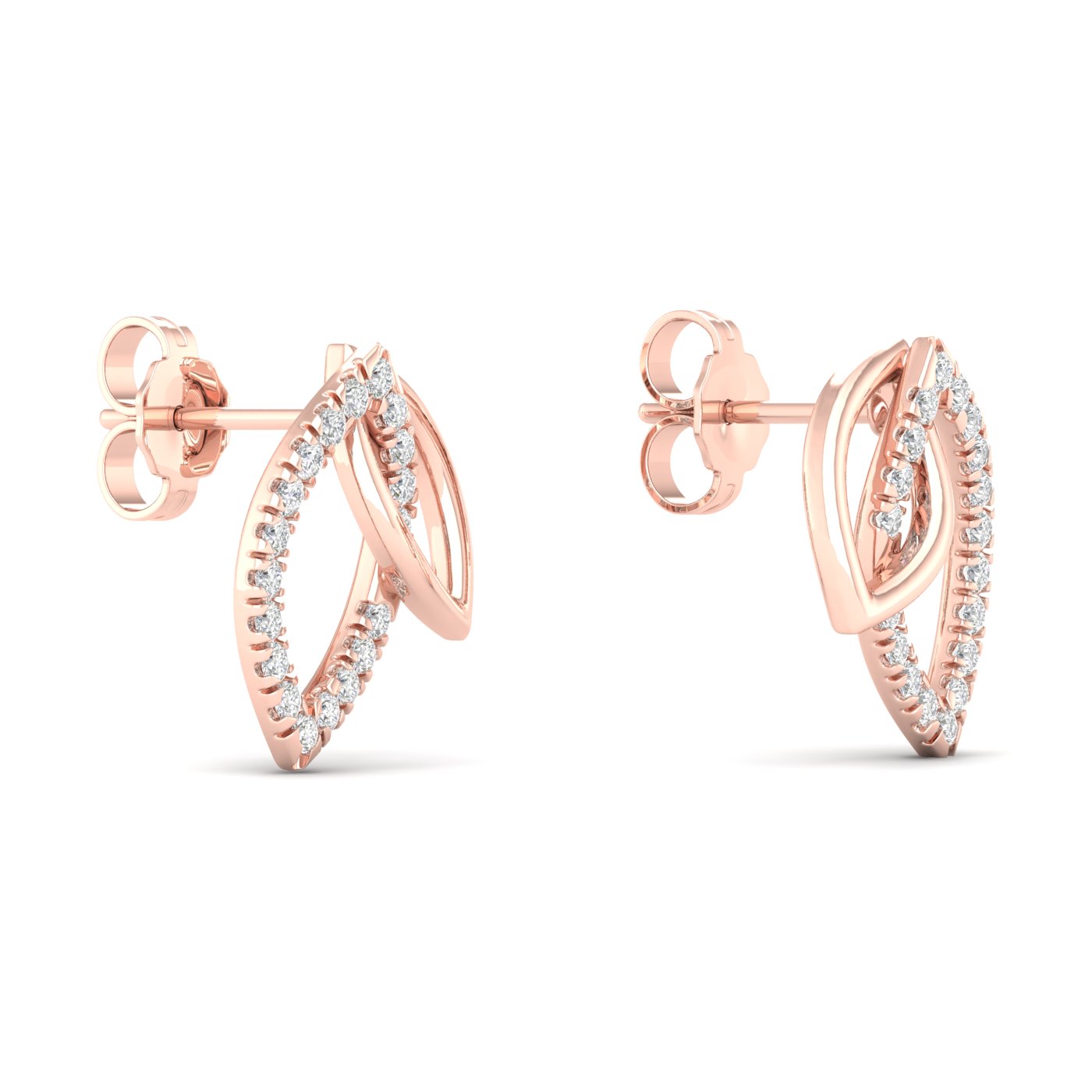 1/5 Cts. Double Leaf Fashion Earring