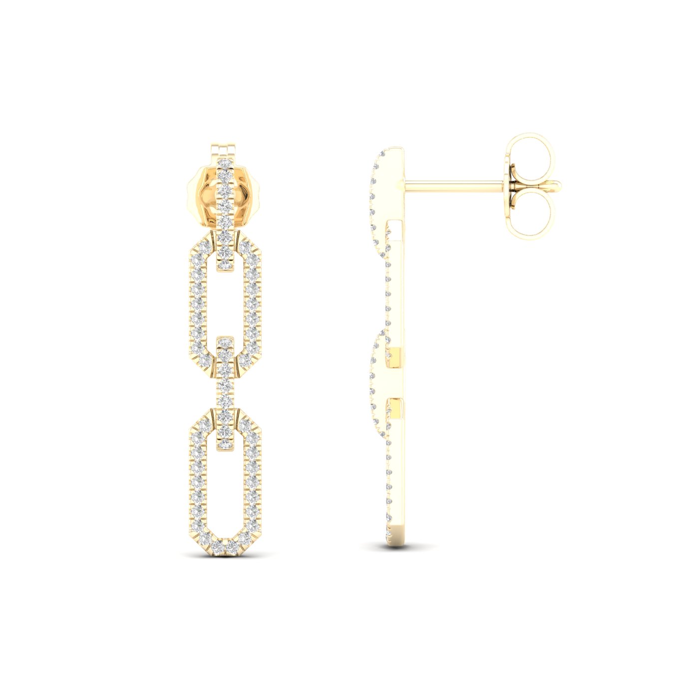 3/8 Cts. Link Fashion Earring