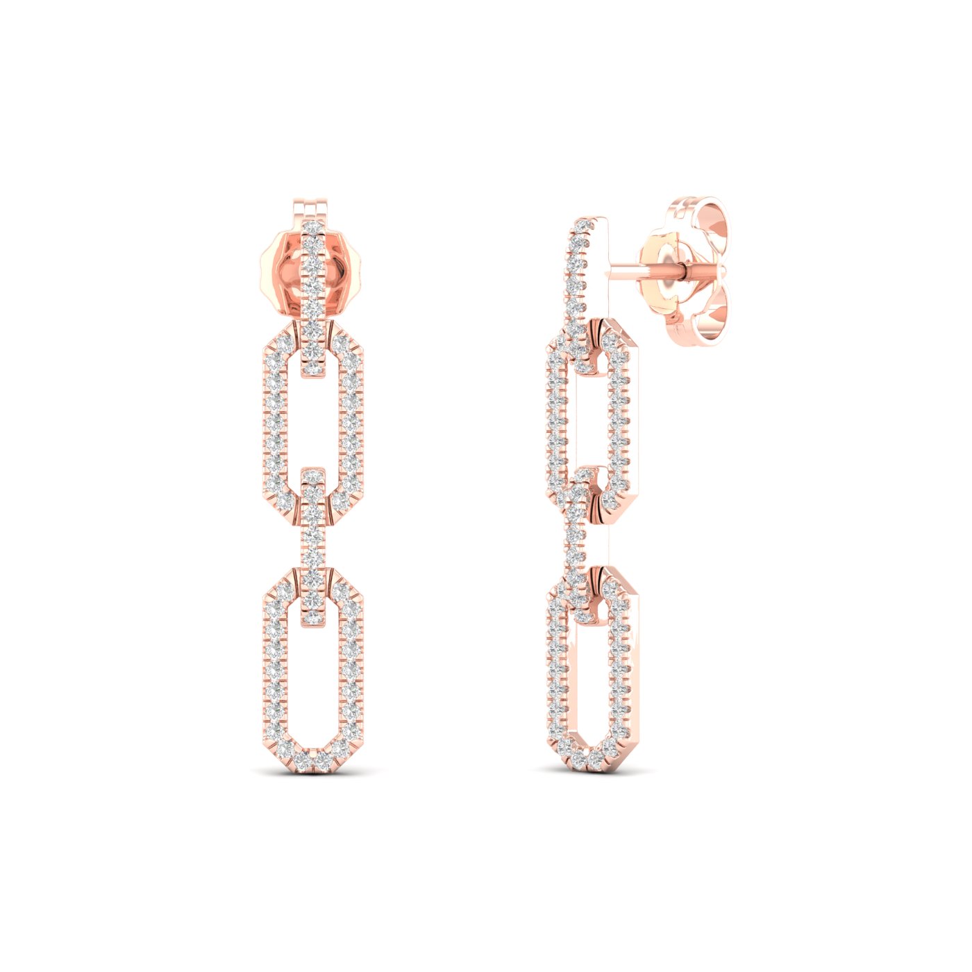 3/8 Cts. Link Fashion Earring