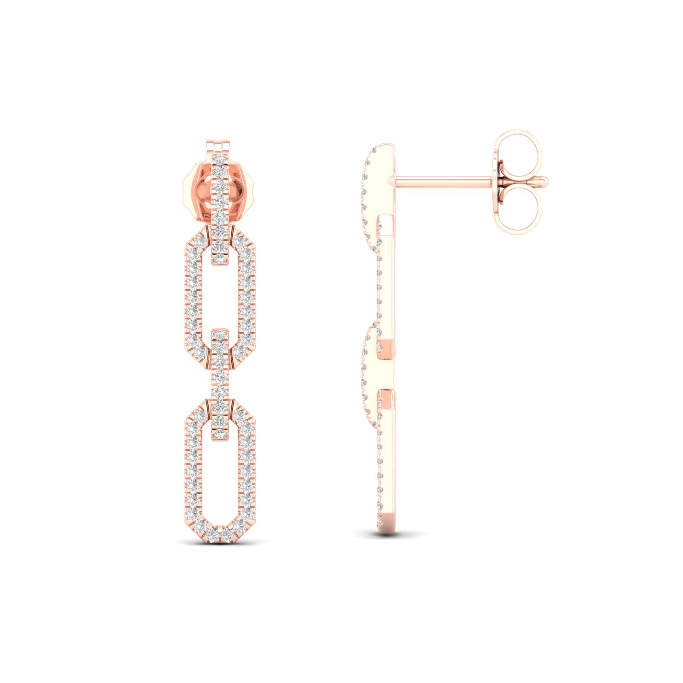 3/8 Cts. Link Fashion Earring