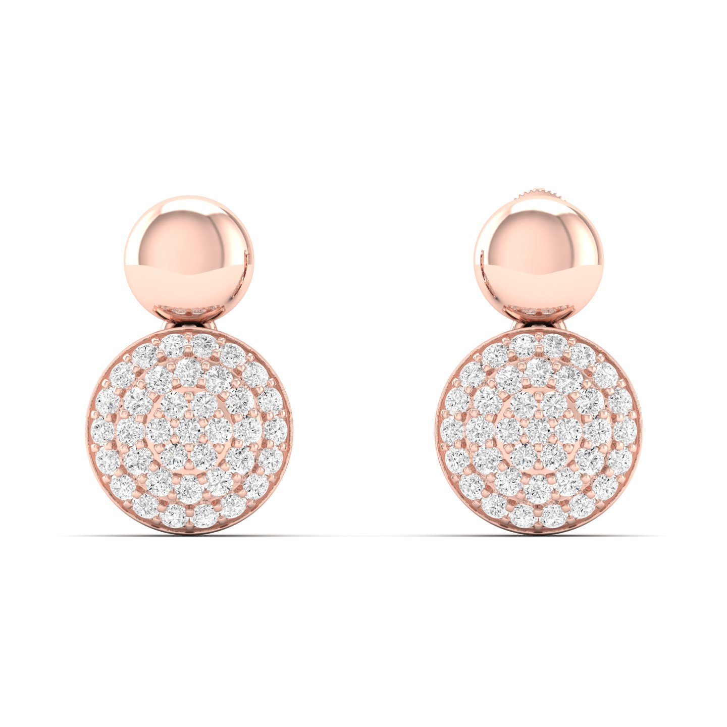 1/4 Cts. Circle Pave Fashion Earring