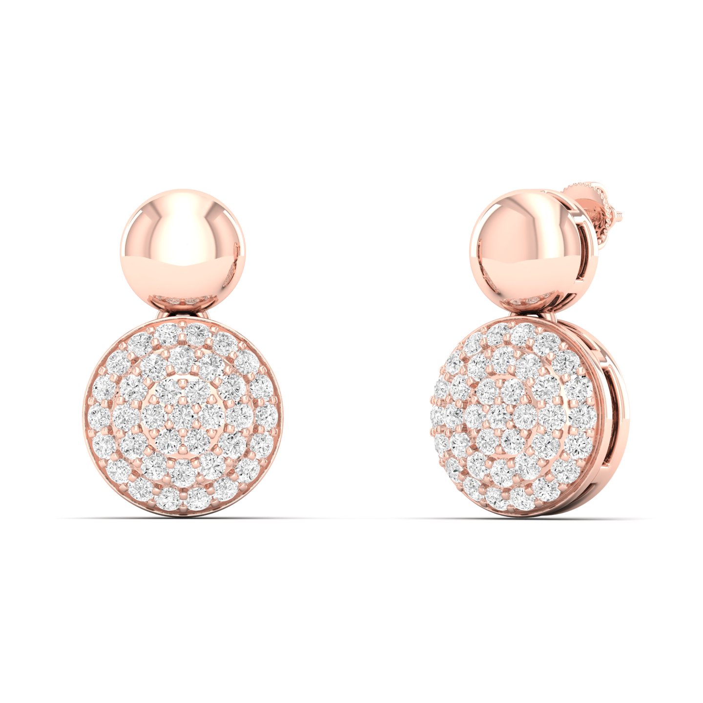 1/4 Cts. Circle Pave Fashion Earring
