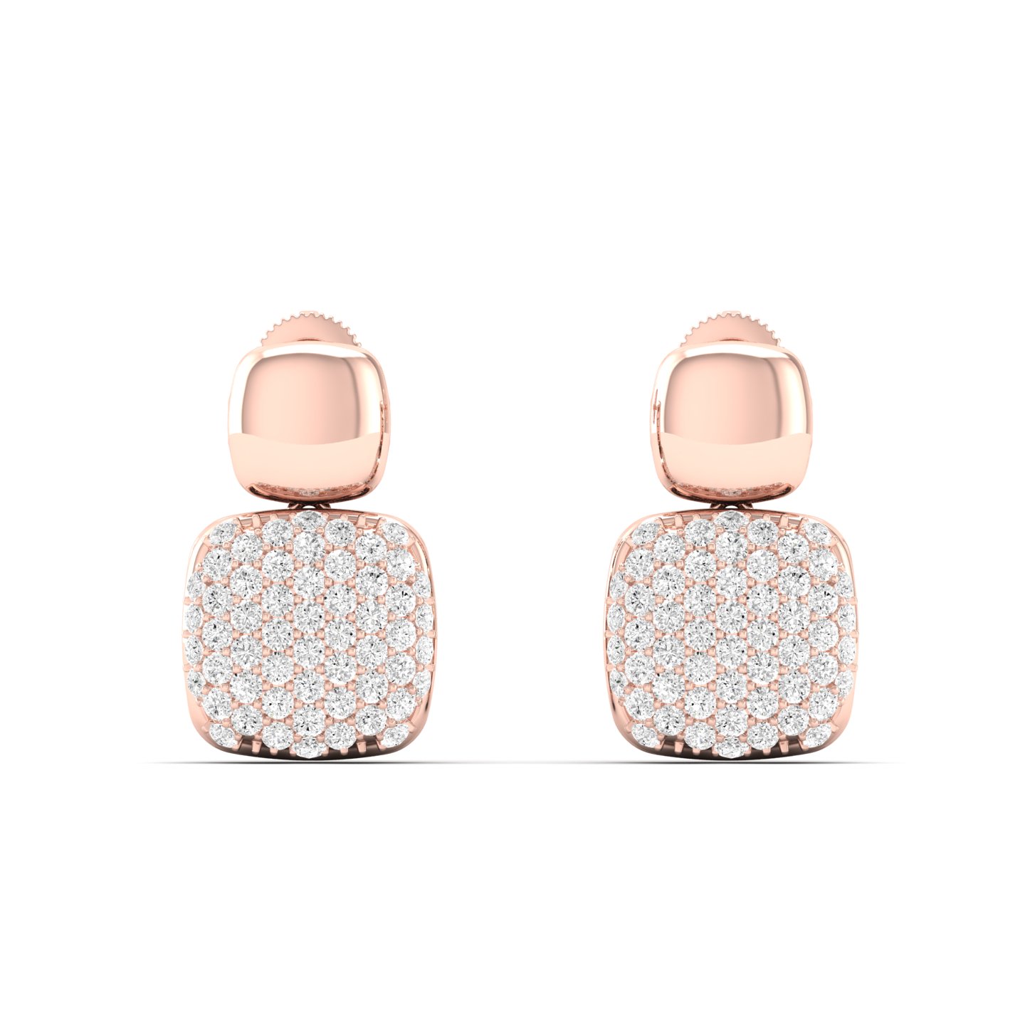 1/3 Cts. Cushion Pave Fashion Earring