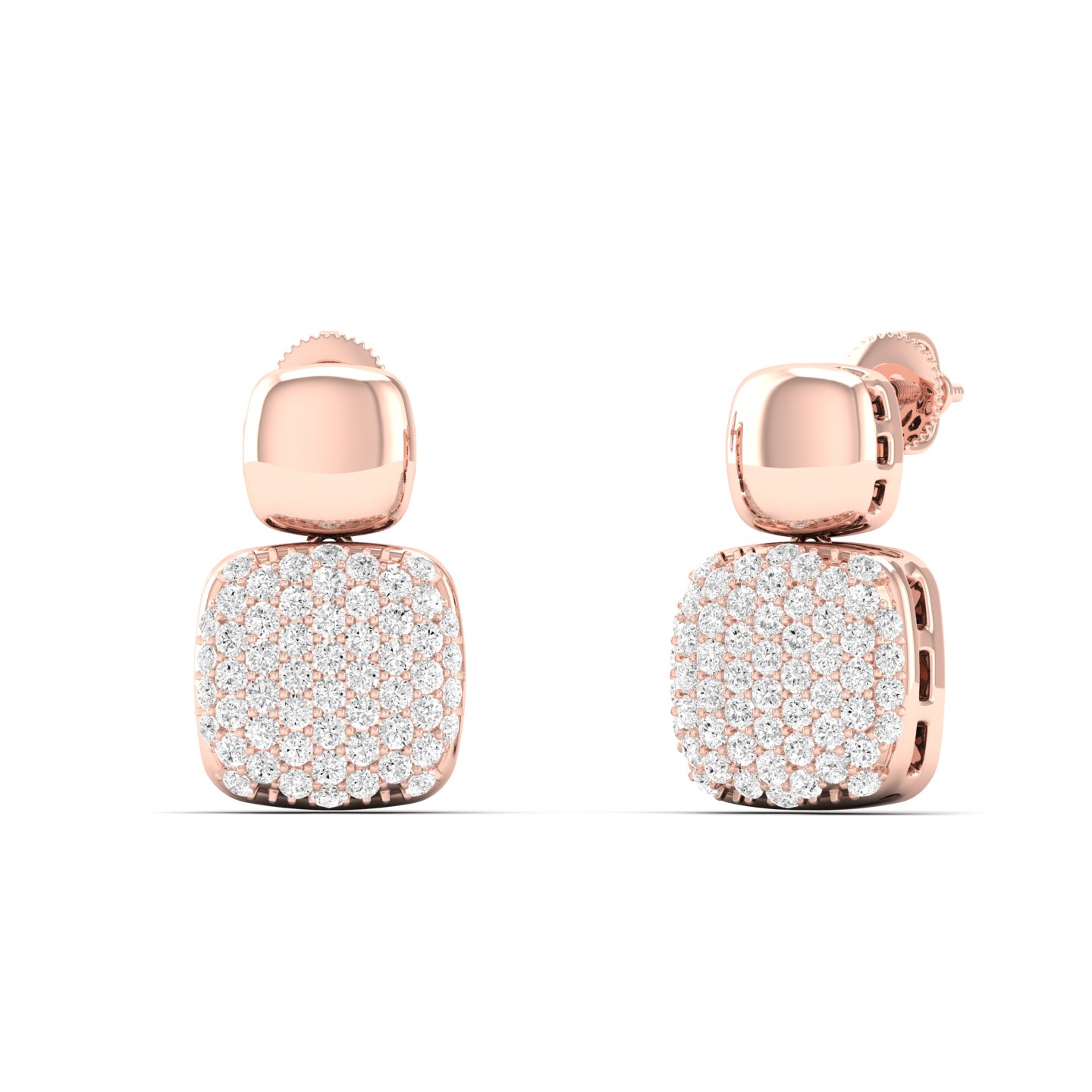 1/3 Cts. Cushion Pave Fashion Earring