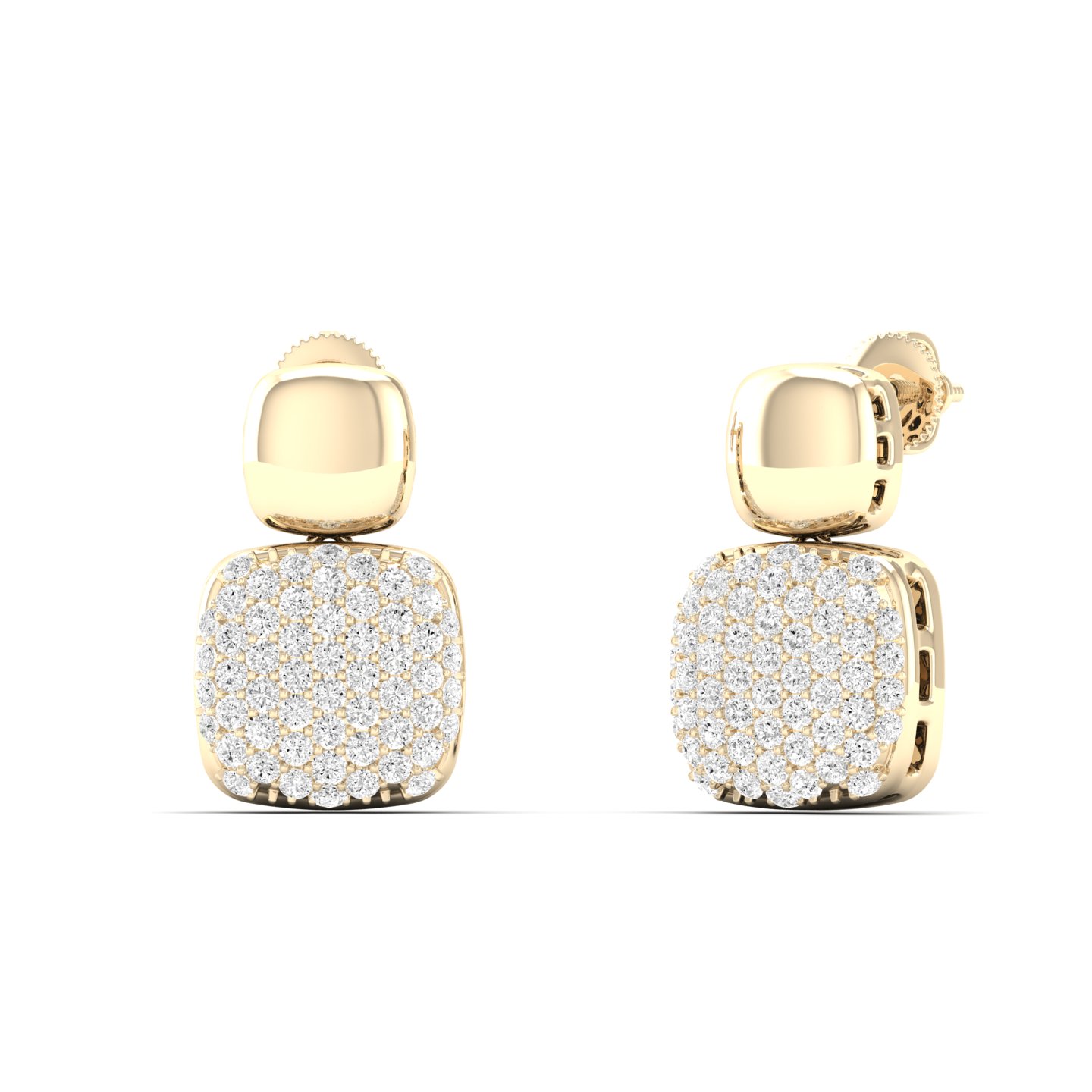 1/3 Cts. Cushion Pave Fashion Earring