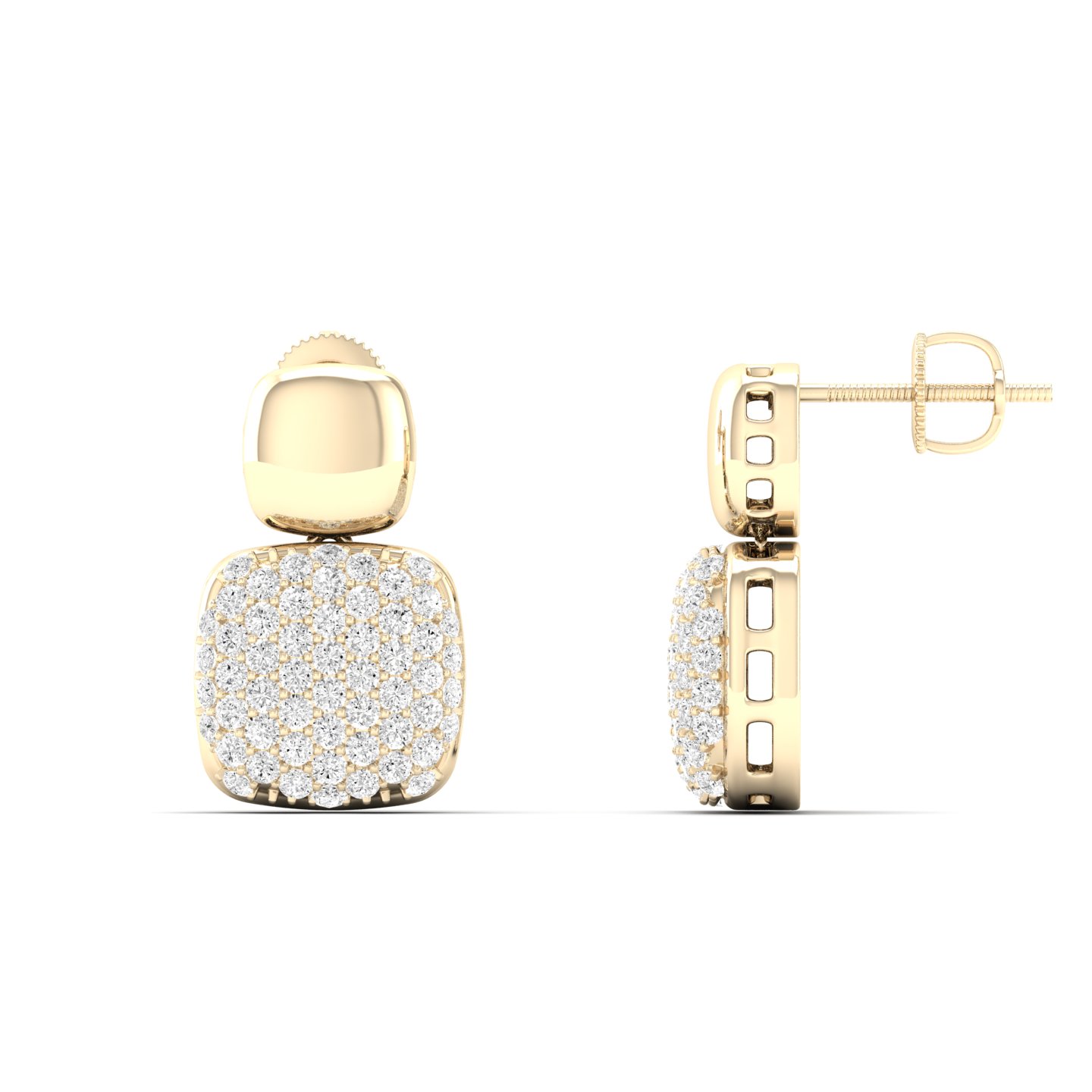 1/3 Cts. Cushion Pave Fashion Earring