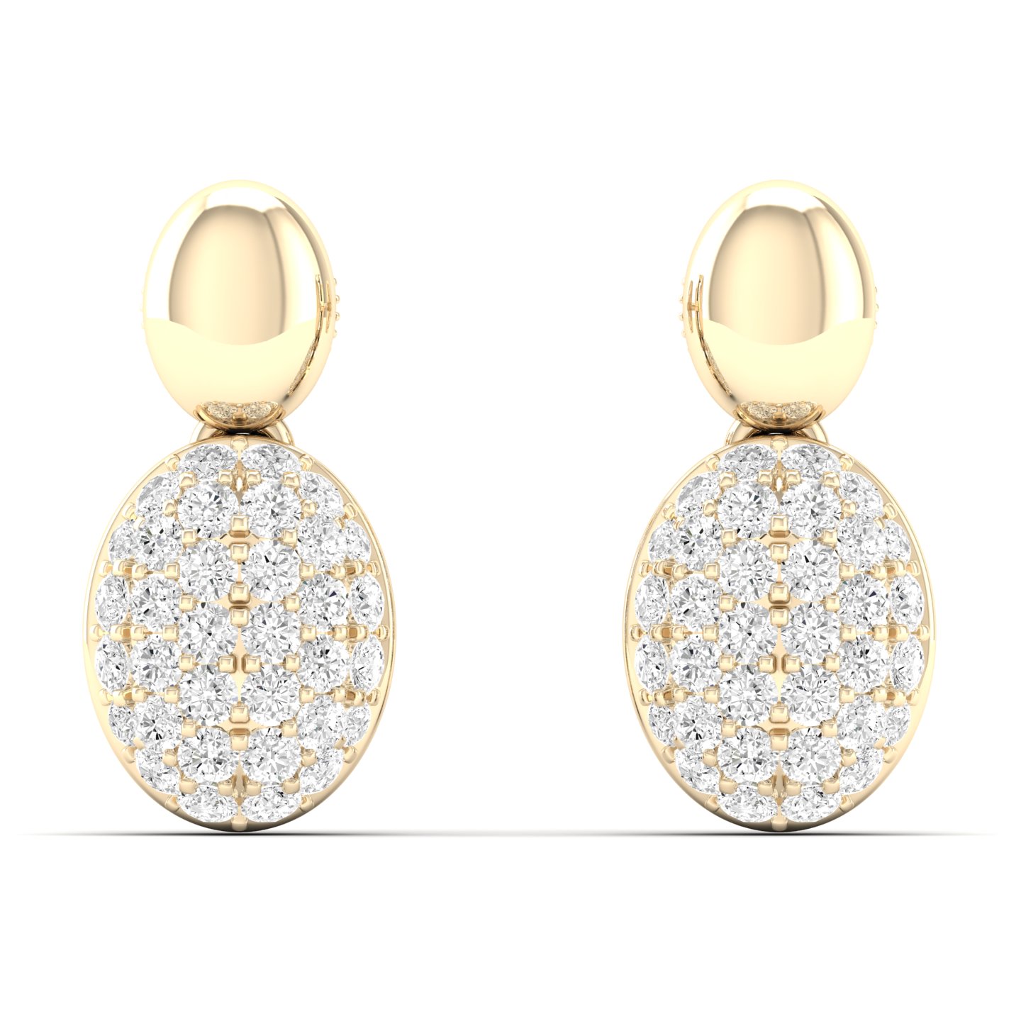 1/3 Cts. Oval Pave Fashion Earring