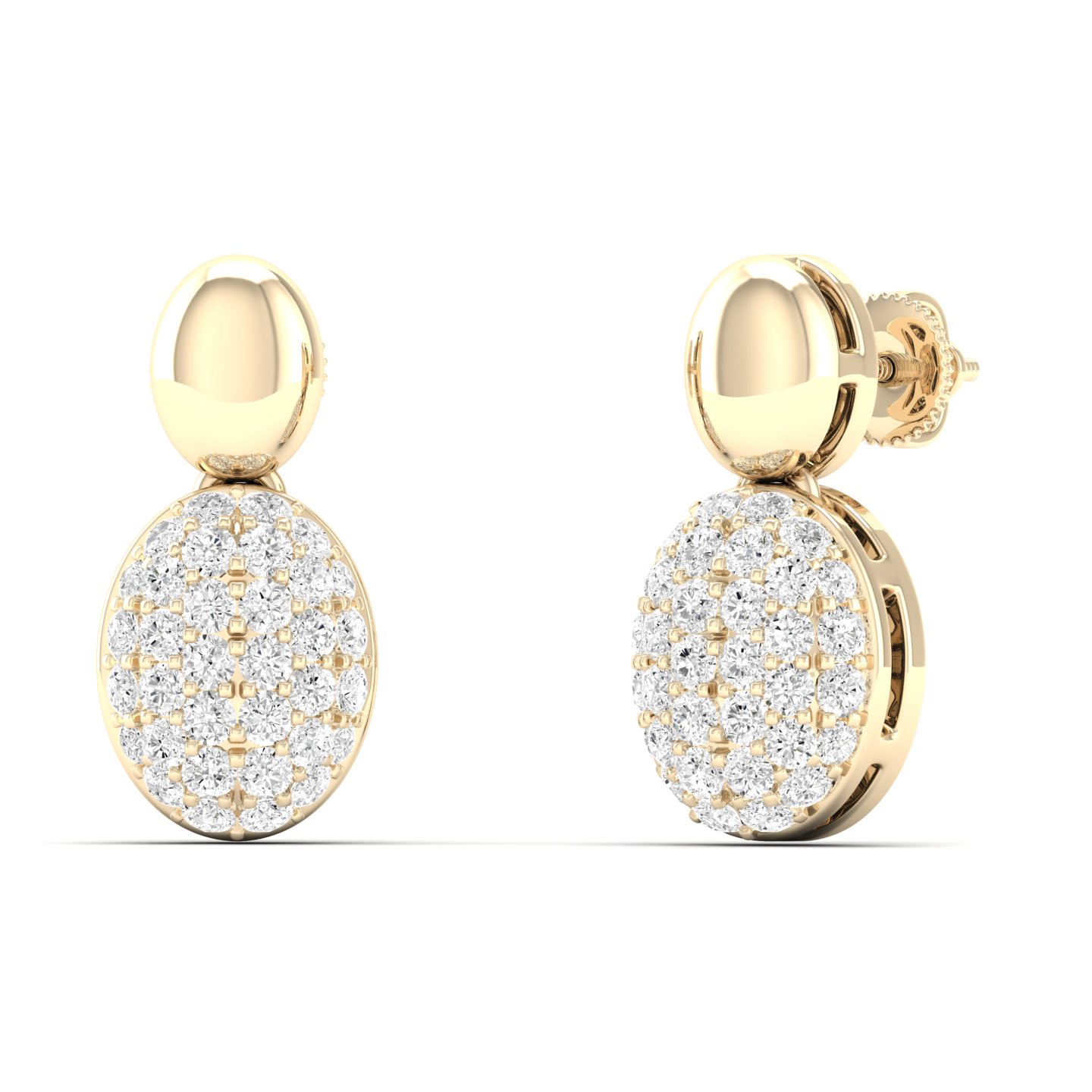 1/3 Cts. Oval Pave Fashion Earring