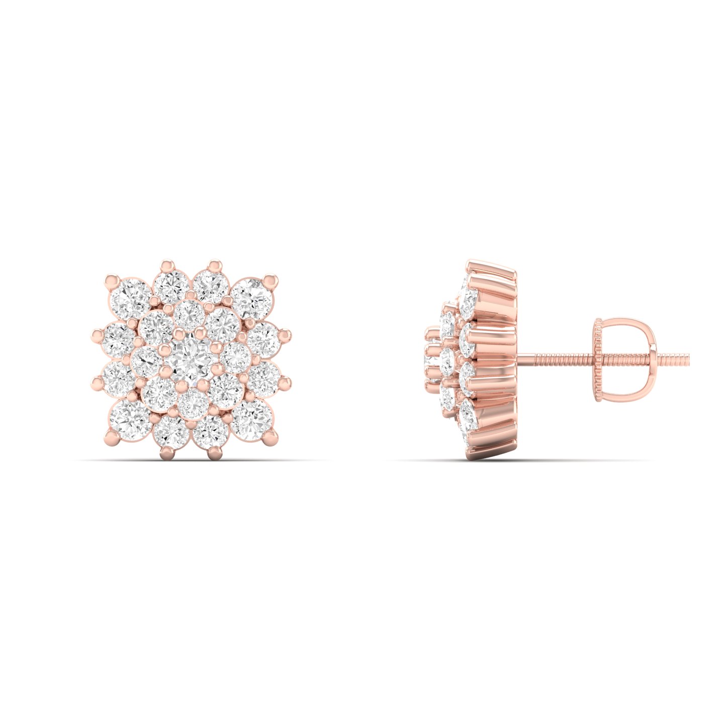1/5 Cts. Cluster Cushion Fashion Earring