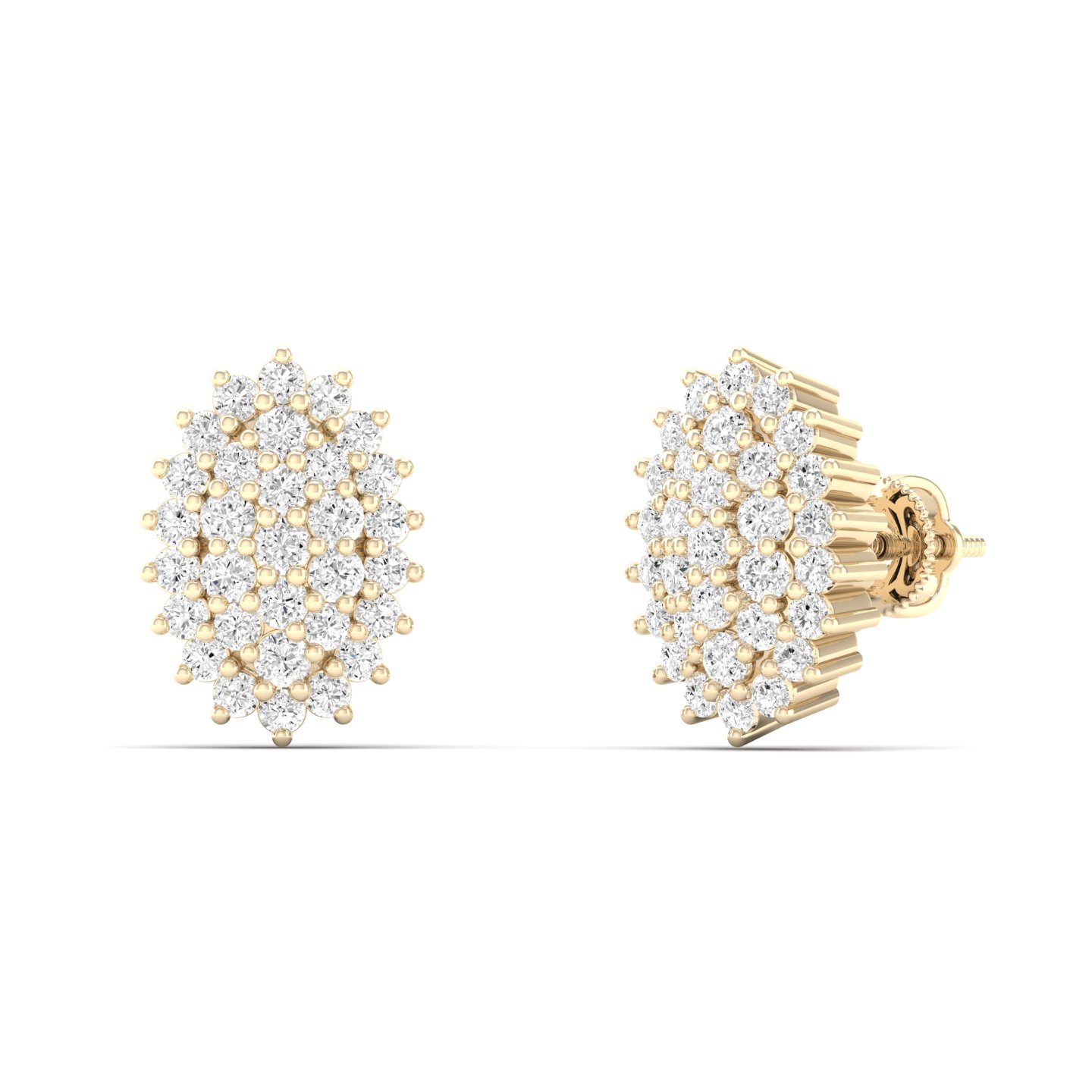 1/5 Cts. Cluster Oval Fashion Earring