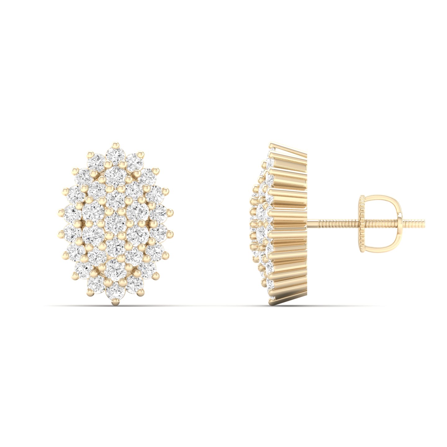 1/5 Cts. Cluster Oval Fashion Earring