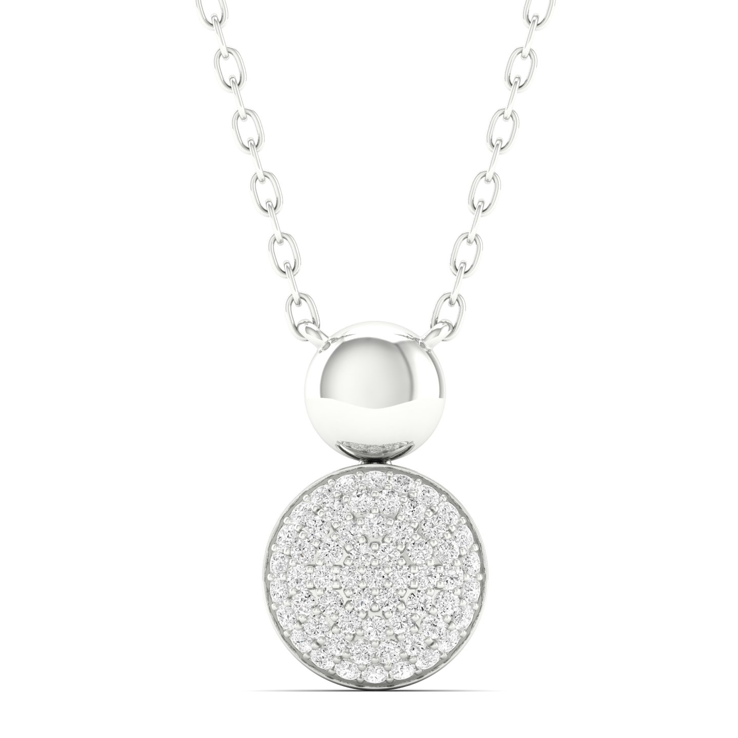 1/3 Cts. Circle Pave Fashion Pendant