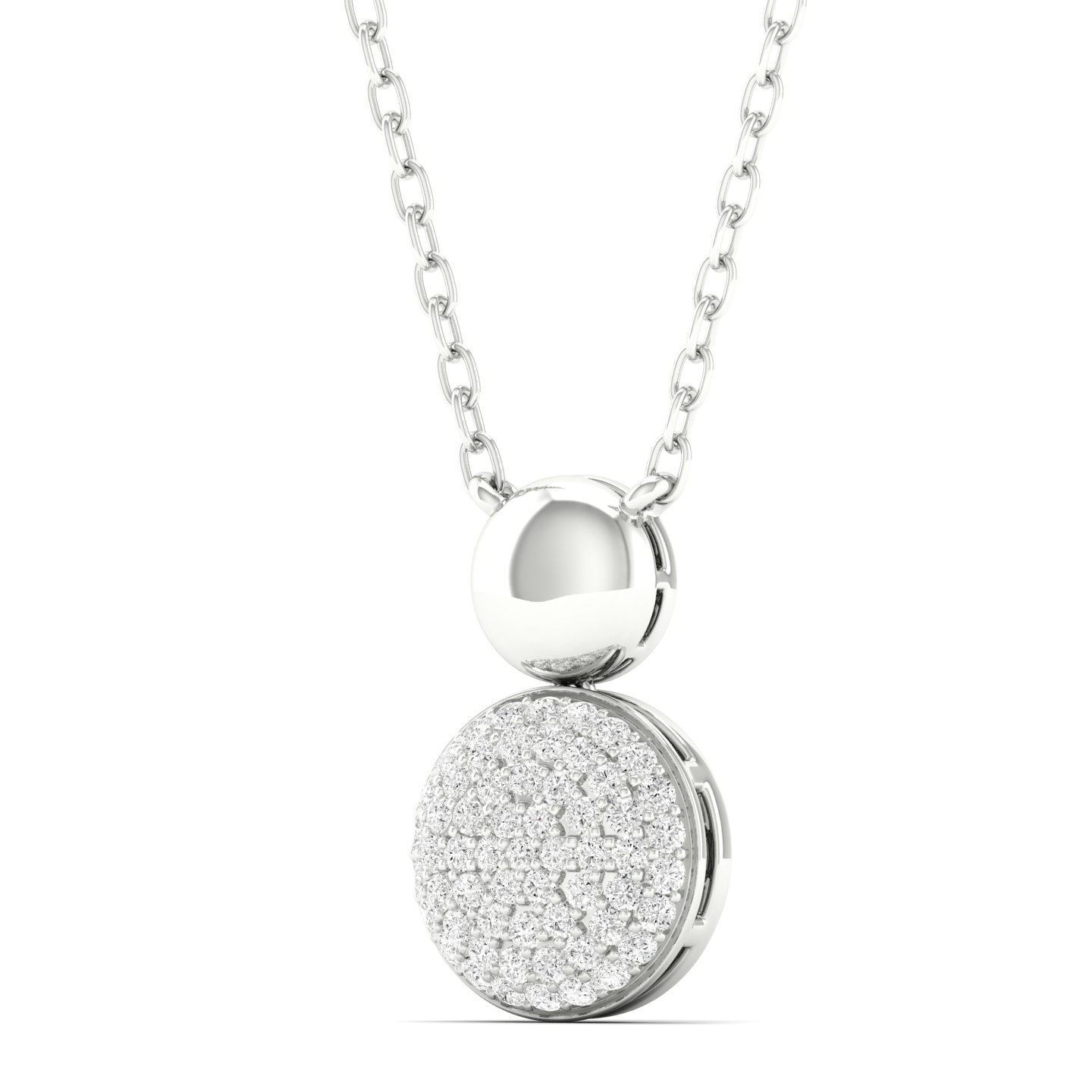 1/3 Cts. Circle Pave Fashion Pendant