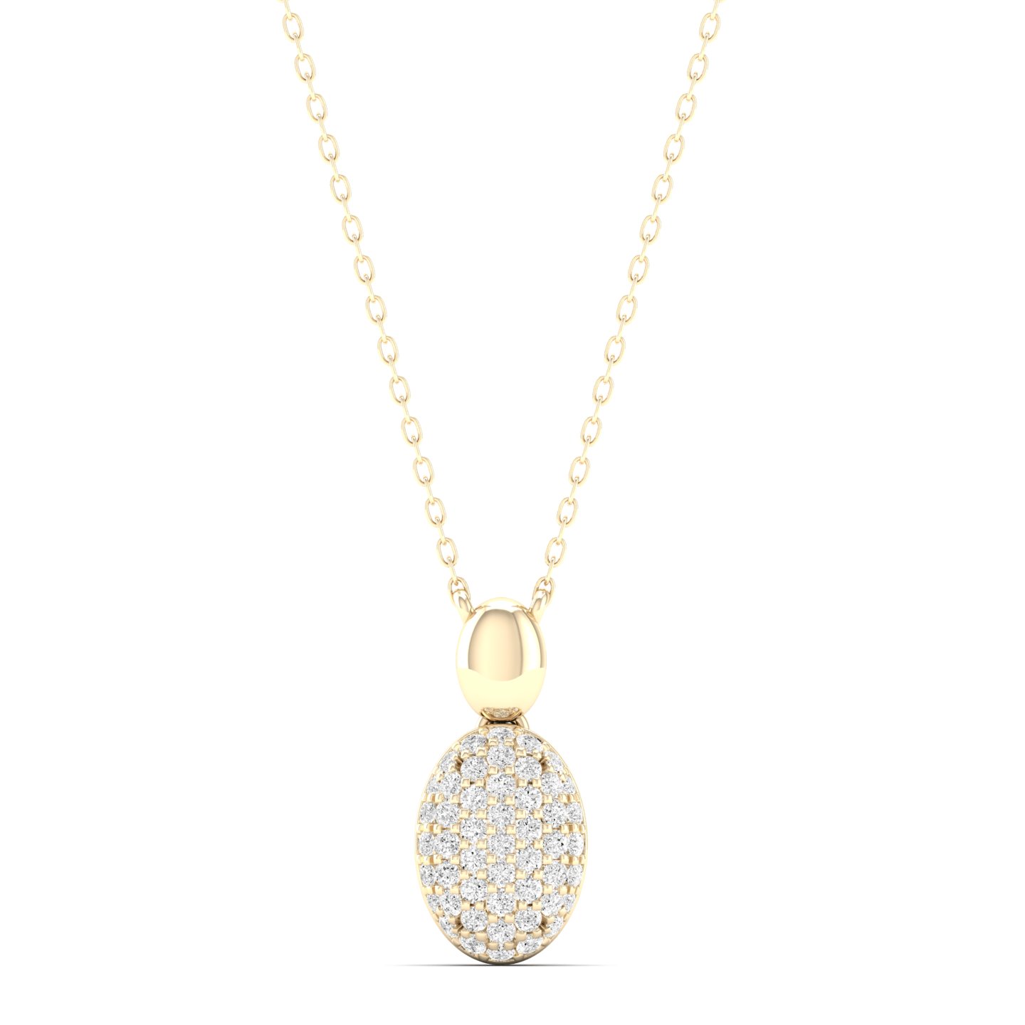 1/4 Cts. Oval Pave Fashion Pendant