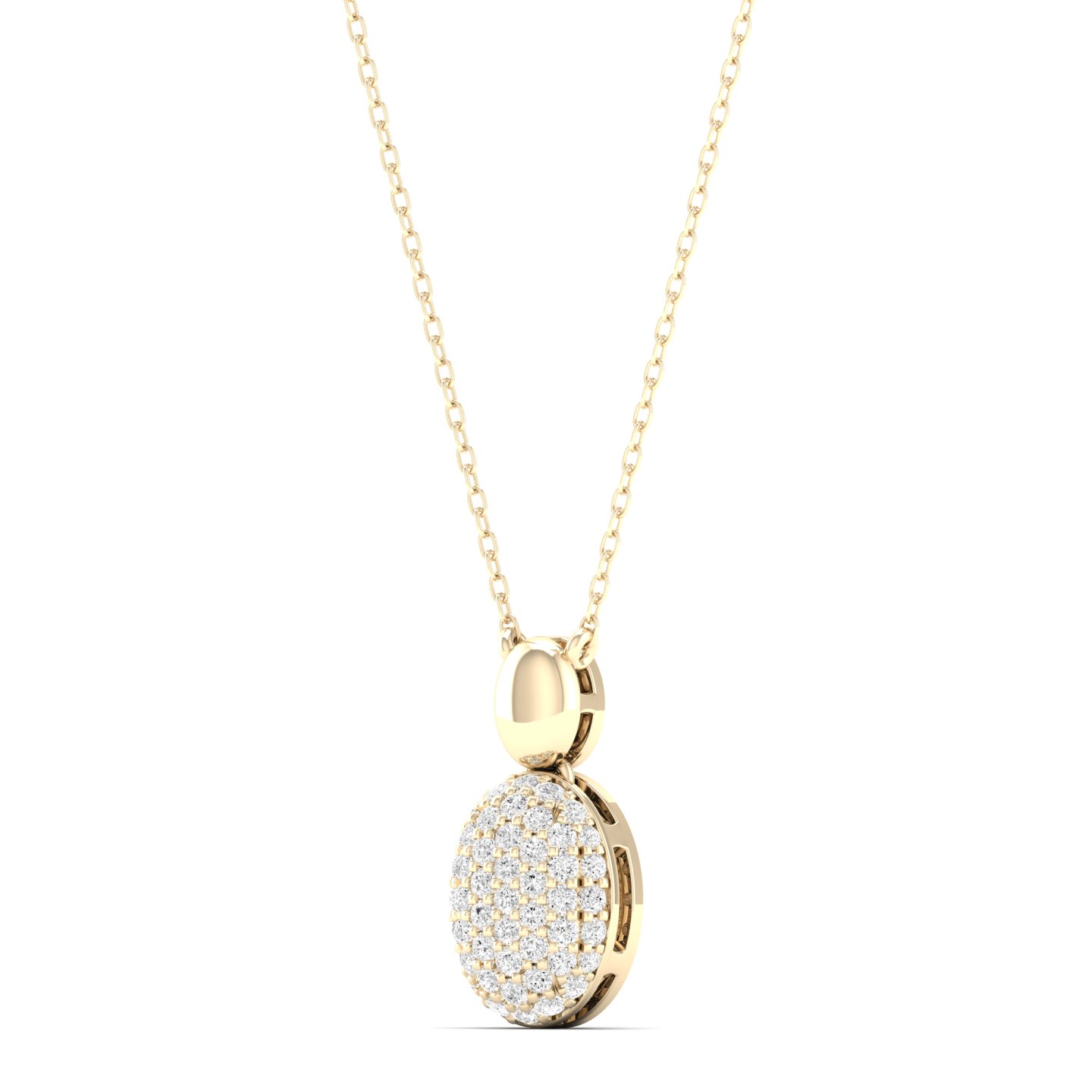 1/4 Cts. Oval Pave Fashion Pendant