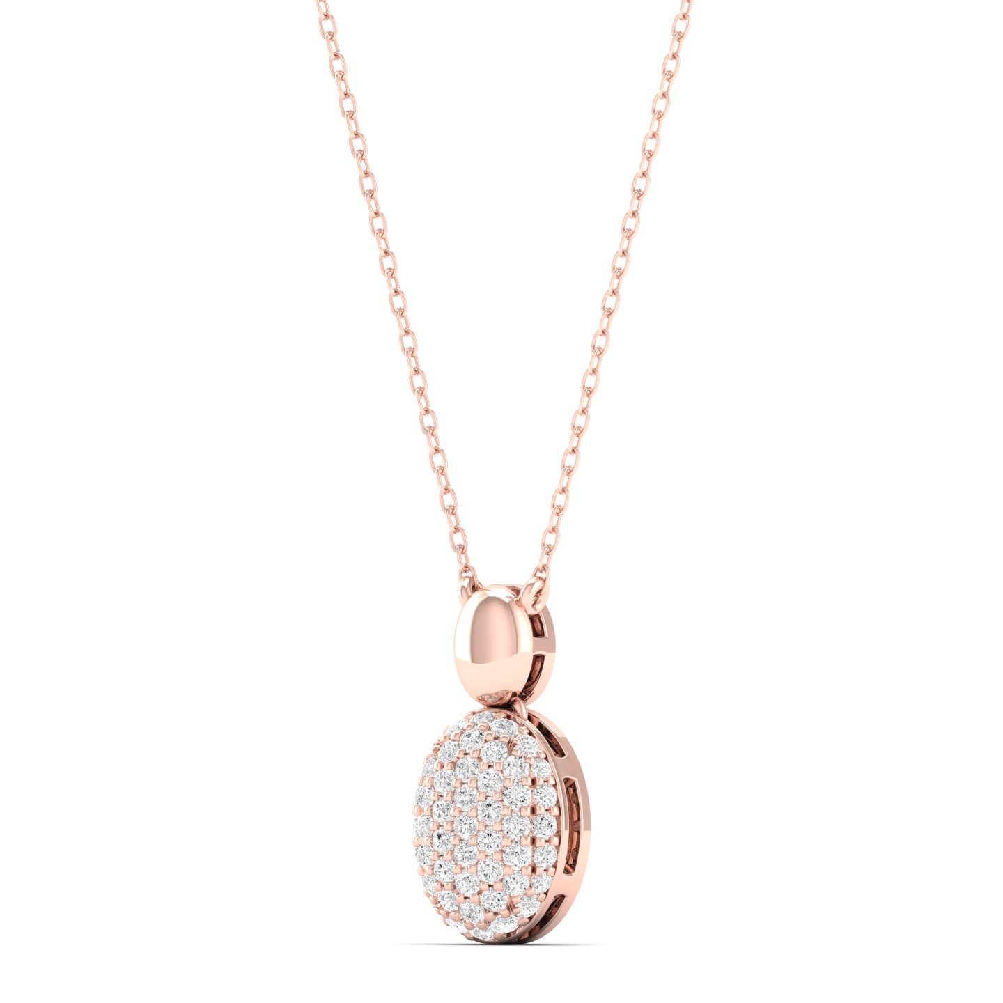1/4 Cts. Oval Pave Fashion Pendant
