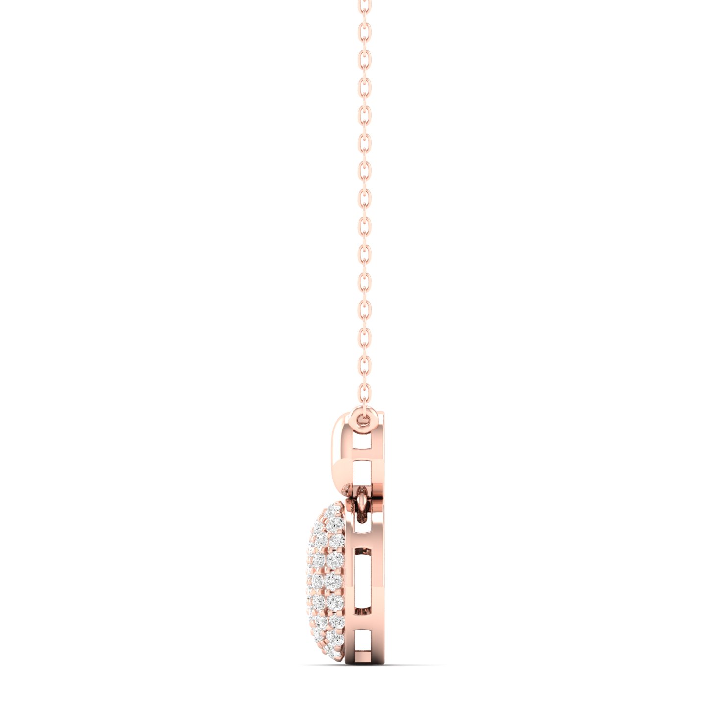 1/4 Cts. Oval Pave Fashion Pendant