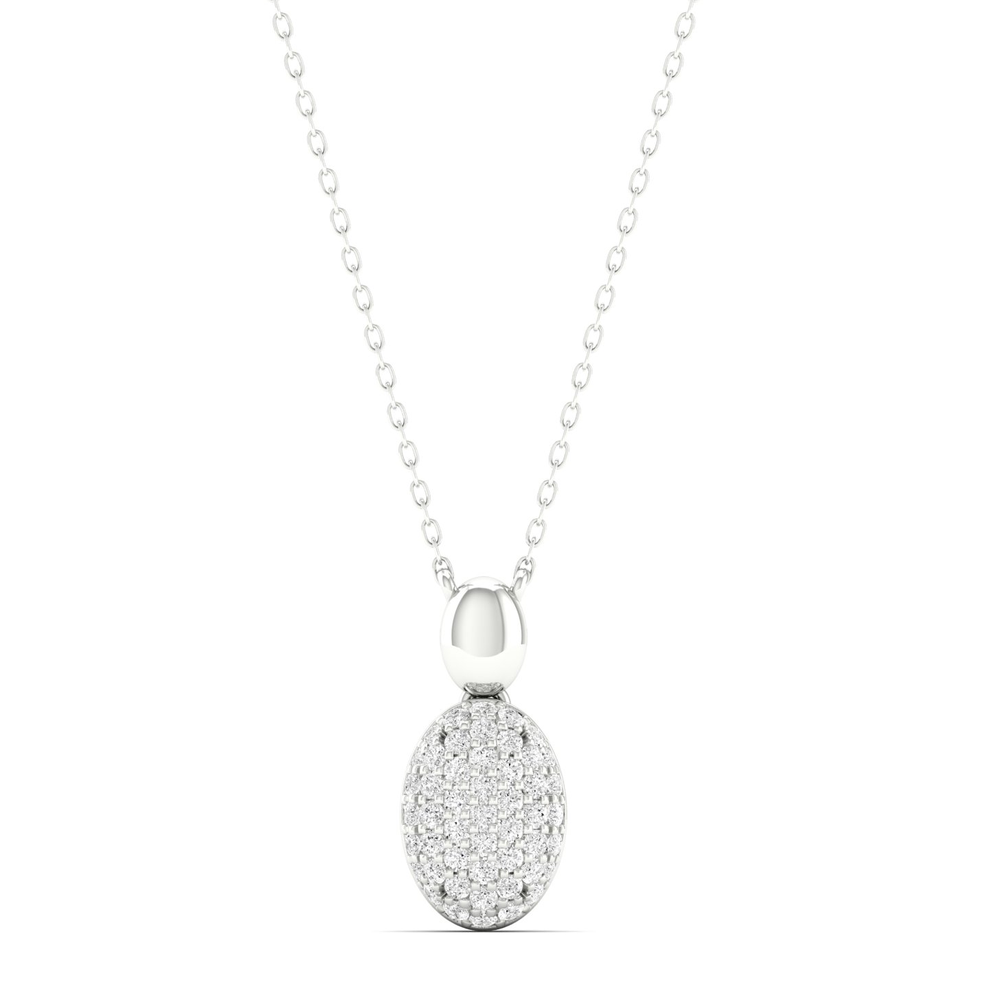 1/4 Cts. Oval Pave Fashion Pendant
