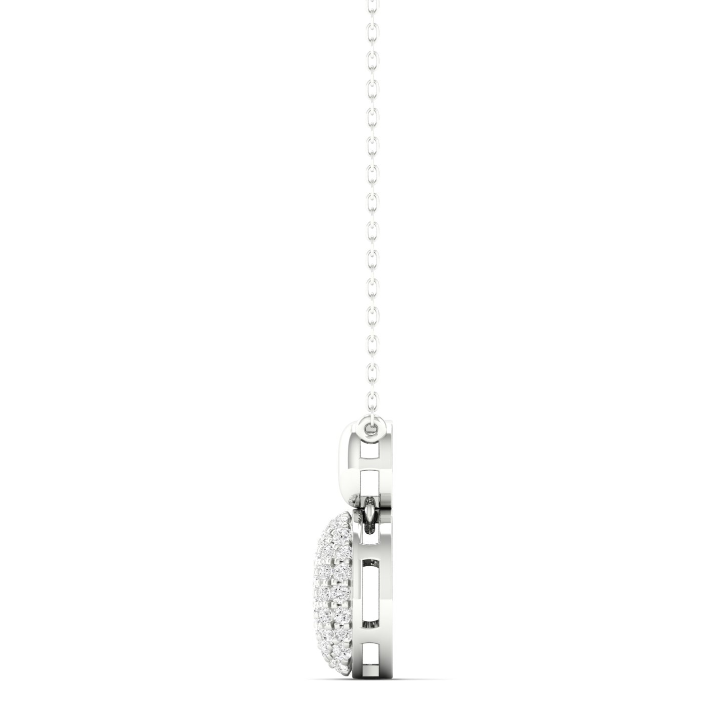 1/4 Cts. Oval Pave Fashion Pendant