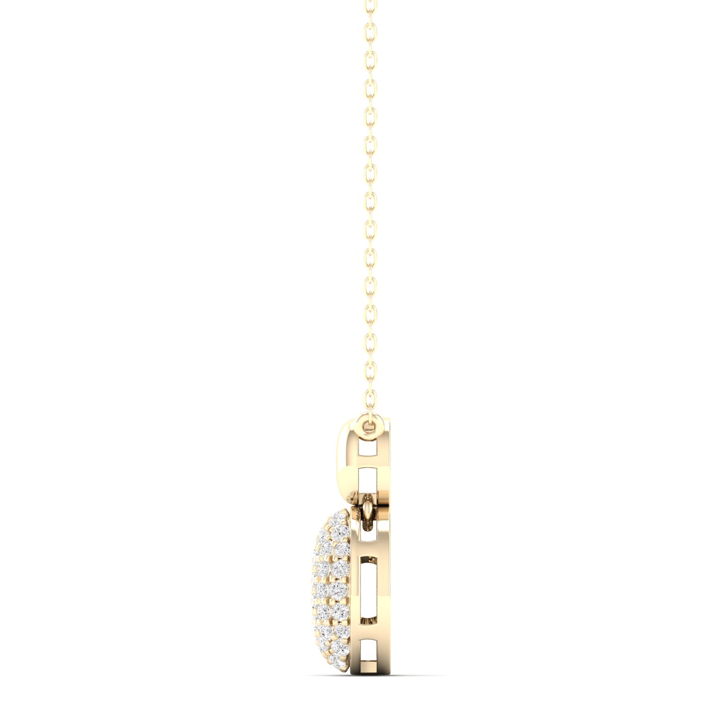 1/4 Cts. Oval Pave Fashion Pendant