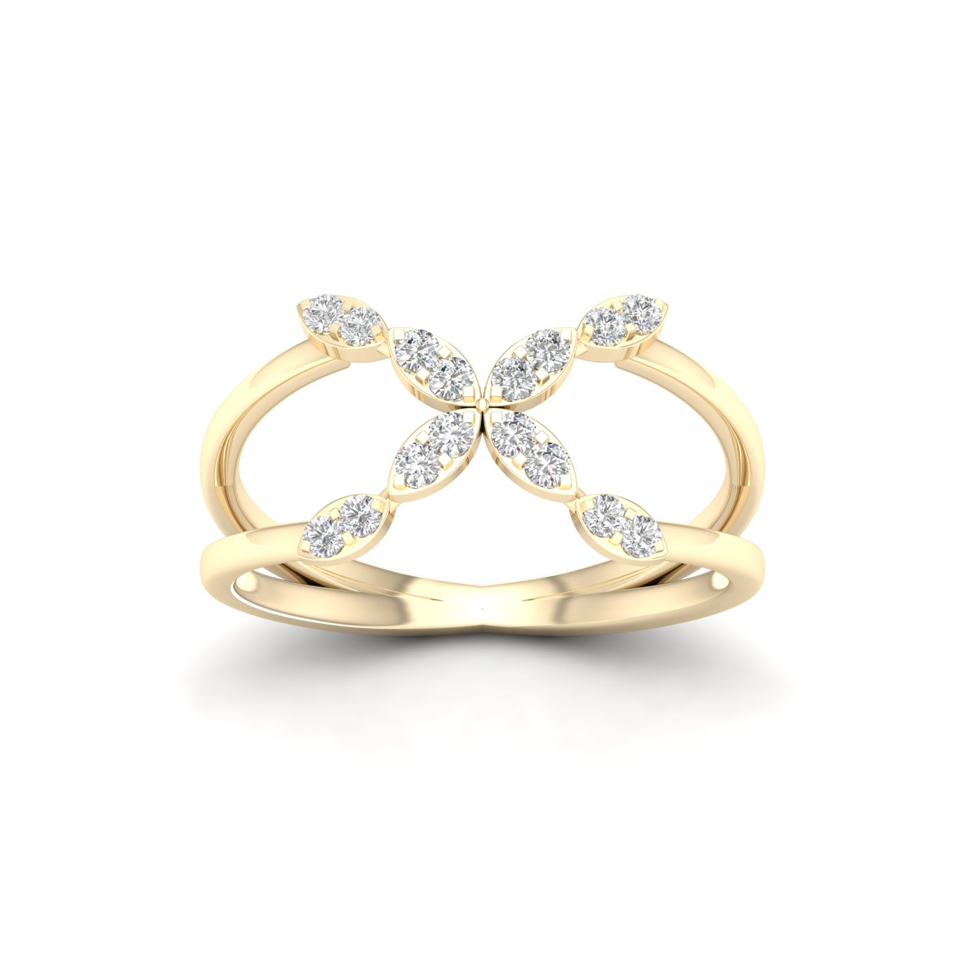 1/5 Cts. Cluster Cross Fashion Ring