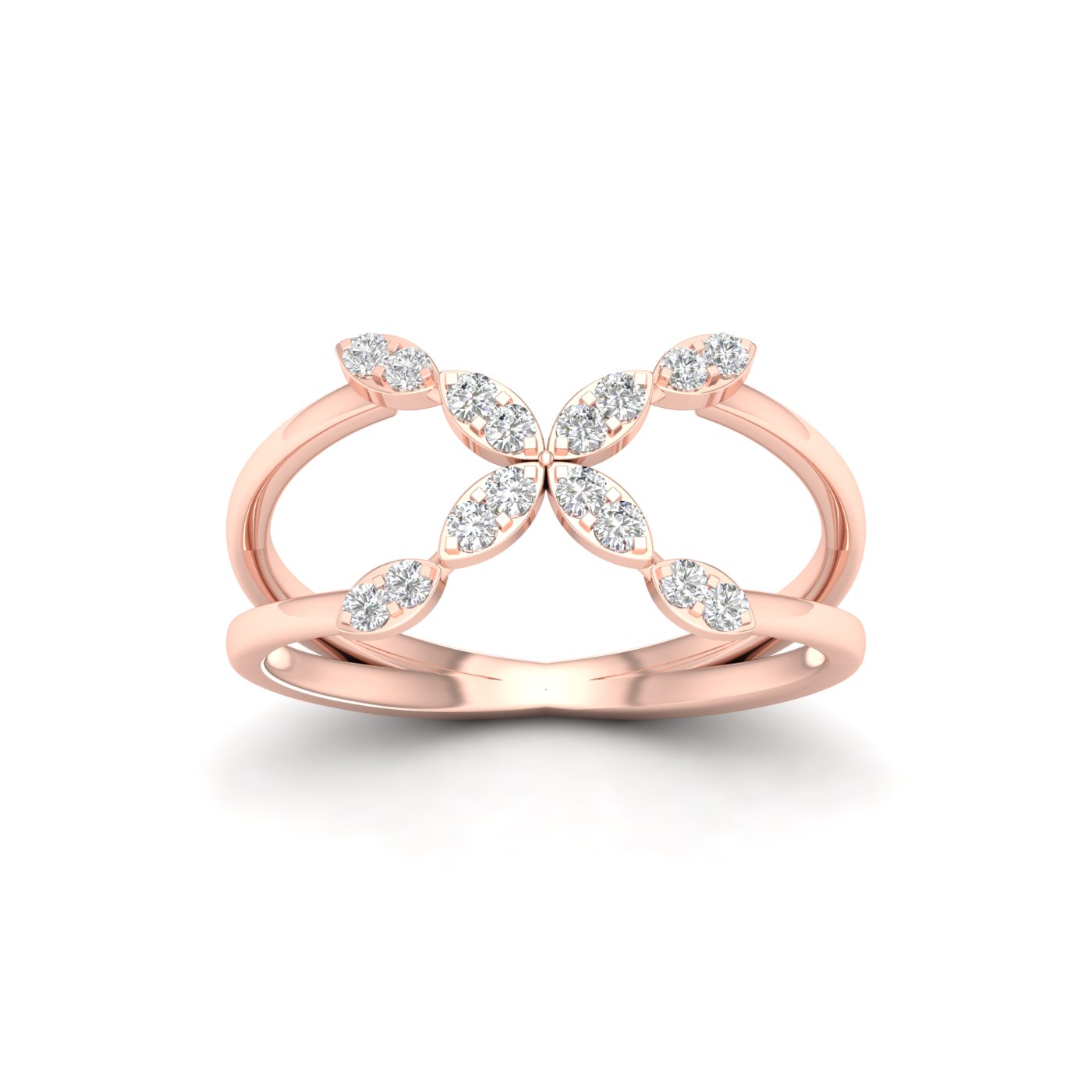 1/5 Cts. Cluster Cross Fashion Ring