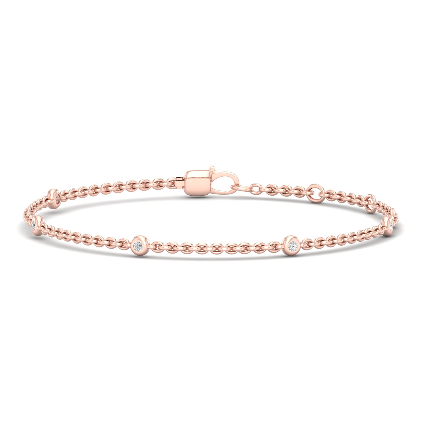 1/6 Cts. Five Stone Bezel Station Bracelet