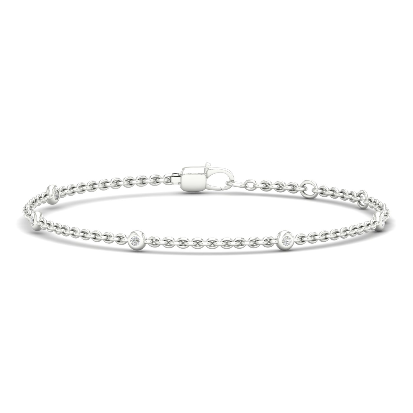 1/6 Cts. Five Stone Bezel Station Bracelet