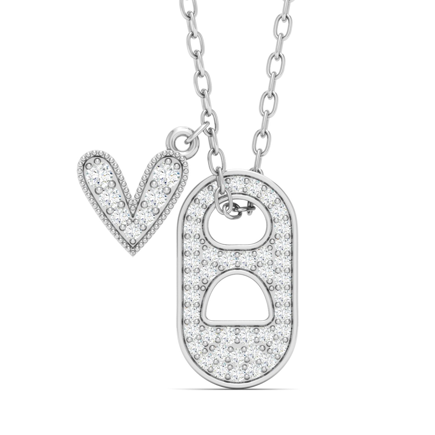 1/3 Cts. Heart Pull Tab Pave Pendant