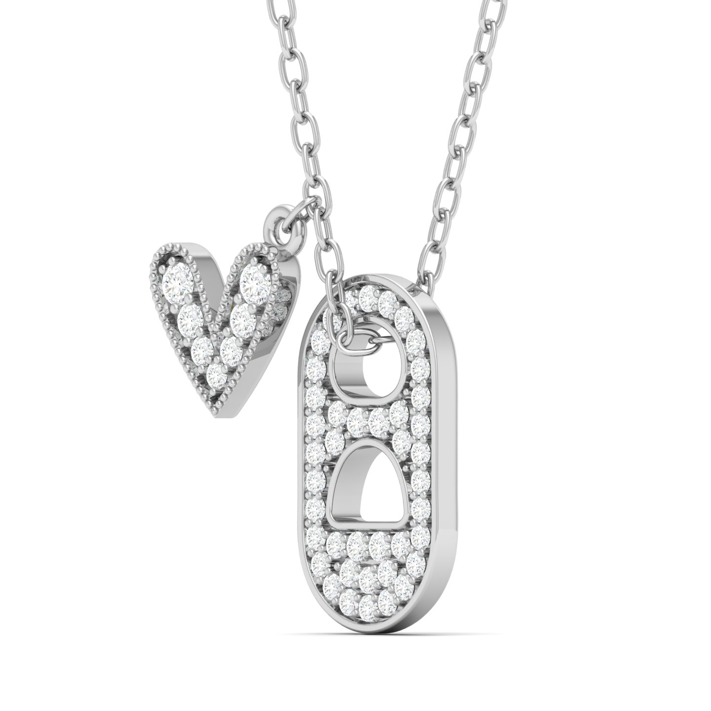 1/3 Cts. Heart Pull Tab Pave Pendant