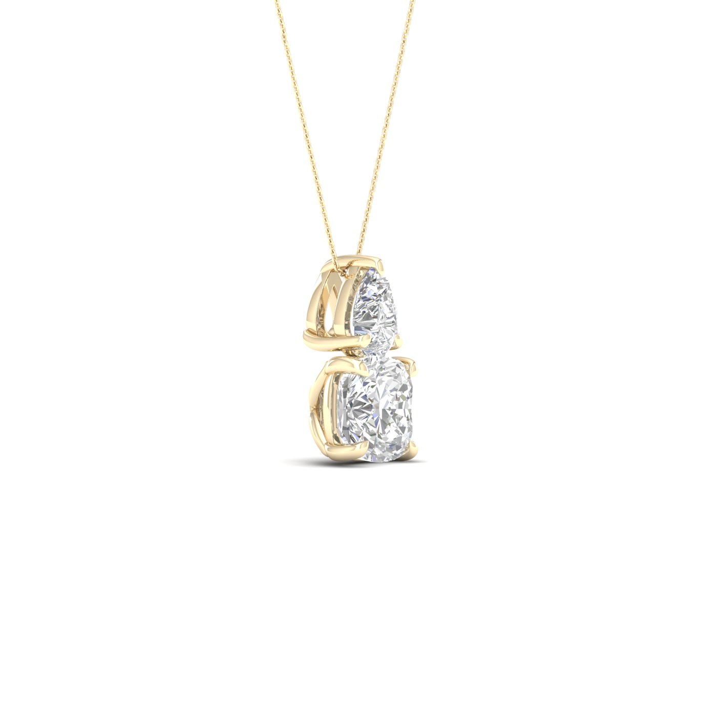 7/8 Cts. Two Stone Pear Cushion Pendant