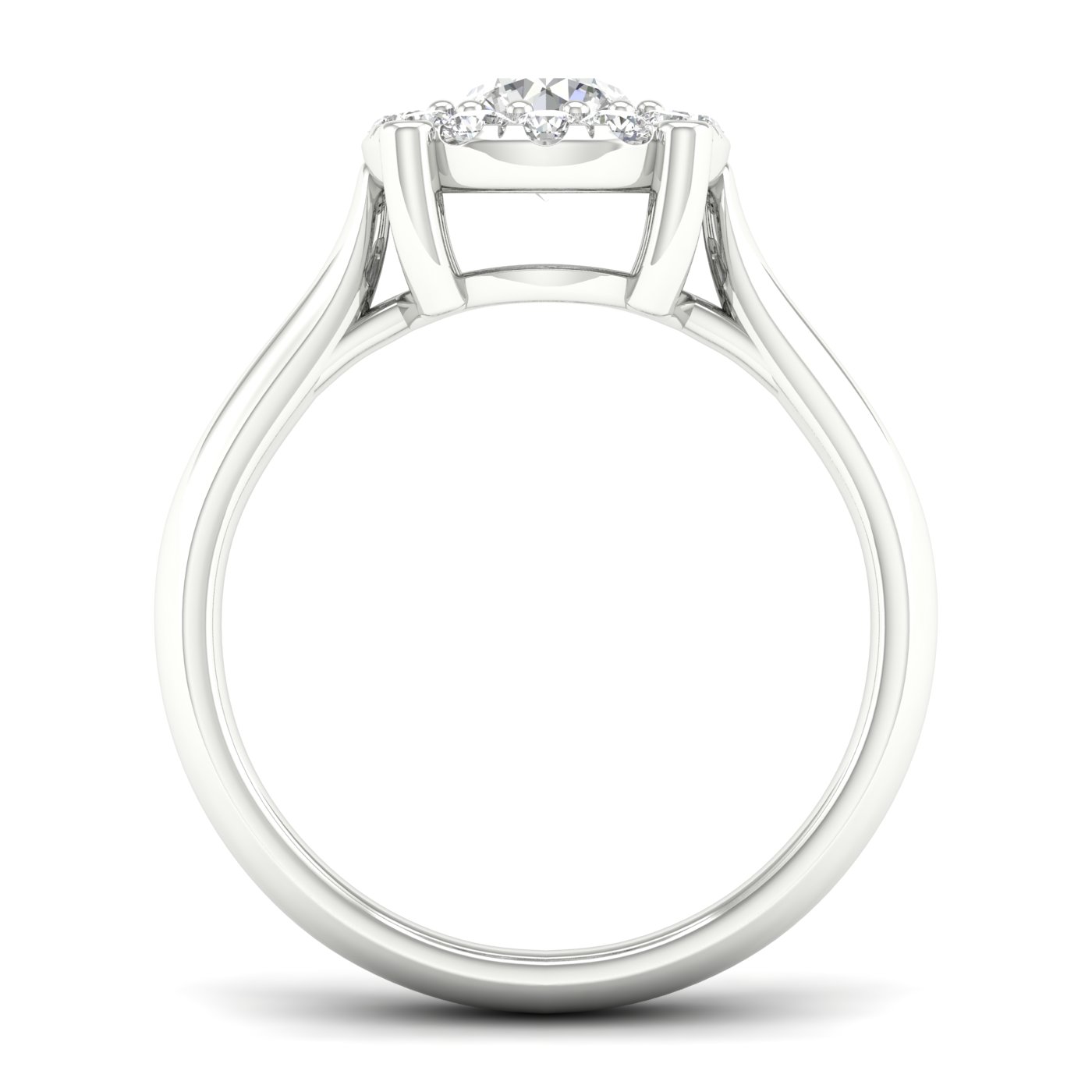 3/4 Cts. Plain Shank Cluster Ring