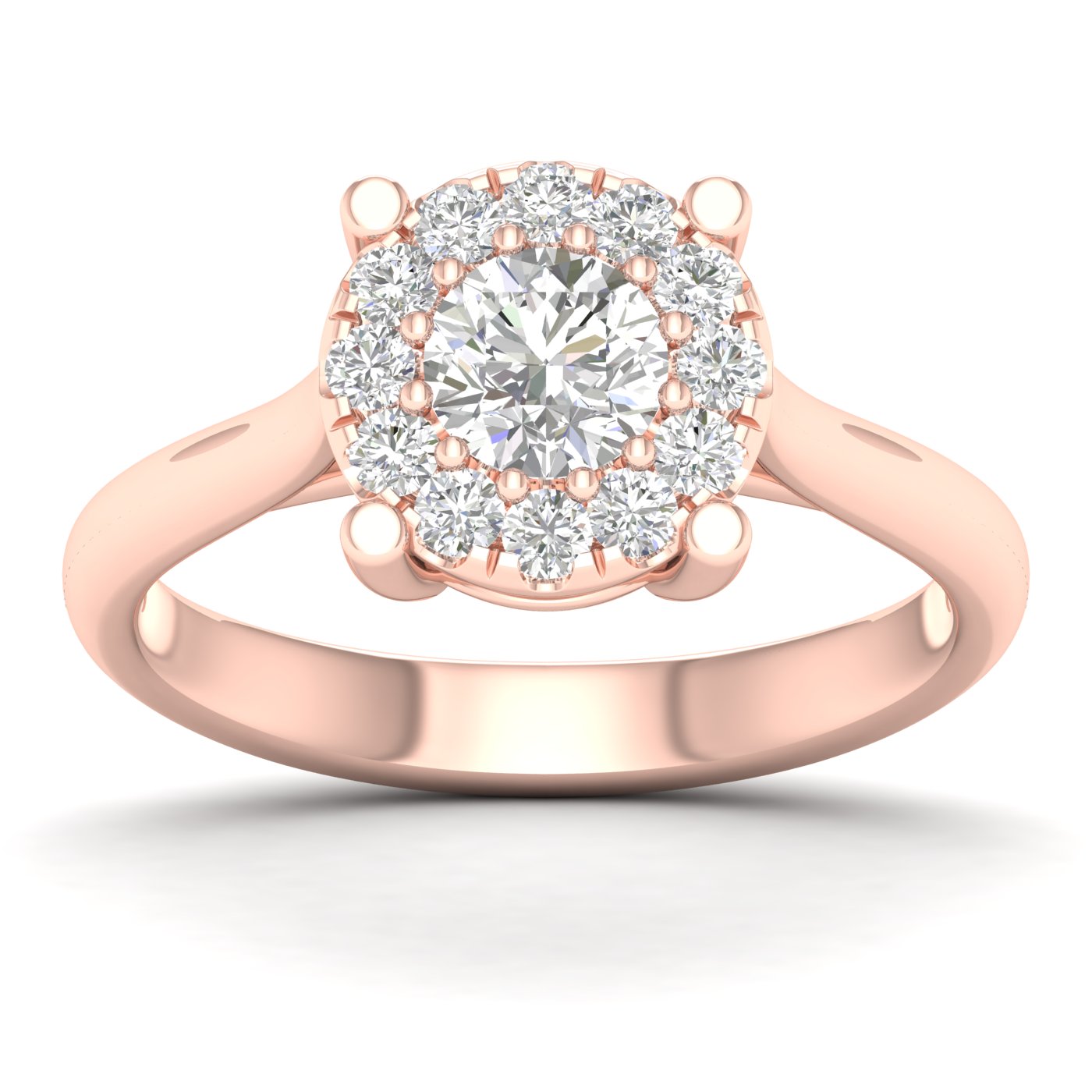 3/4 Cts. Plain Shank Cluster Ring