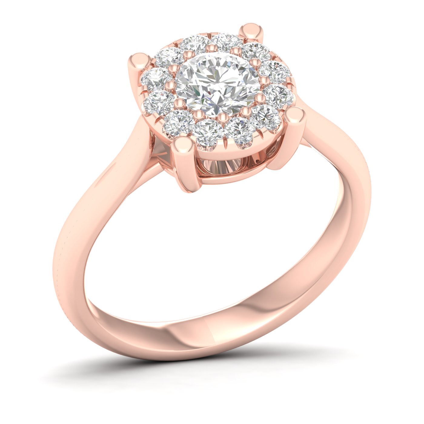 3/4 Cts. Plain Shank Cluster Ring